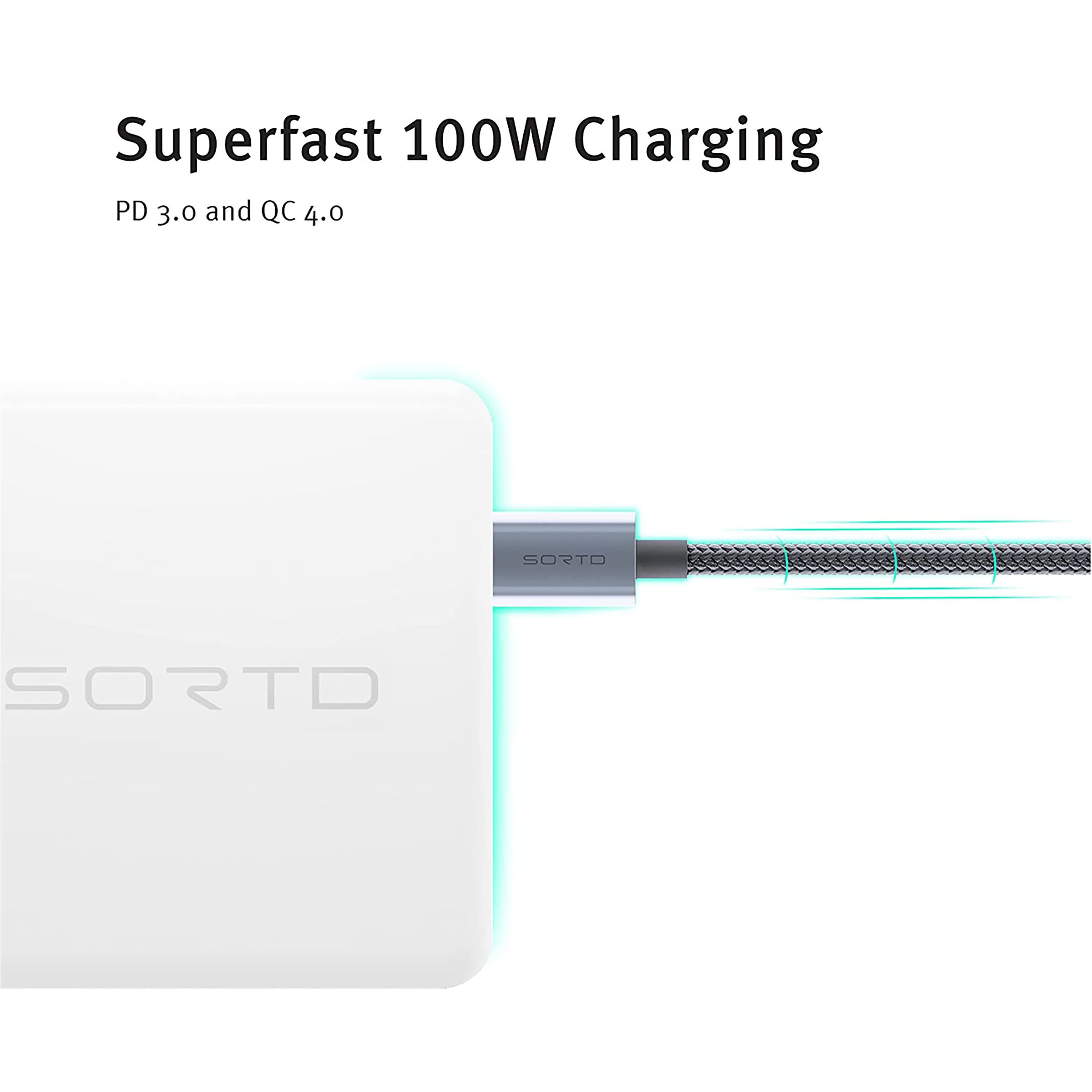 Sortd Type C to Type C 6.6 Feet (2M) Cable (In-Build Smart E Marker Chip, Black)_9