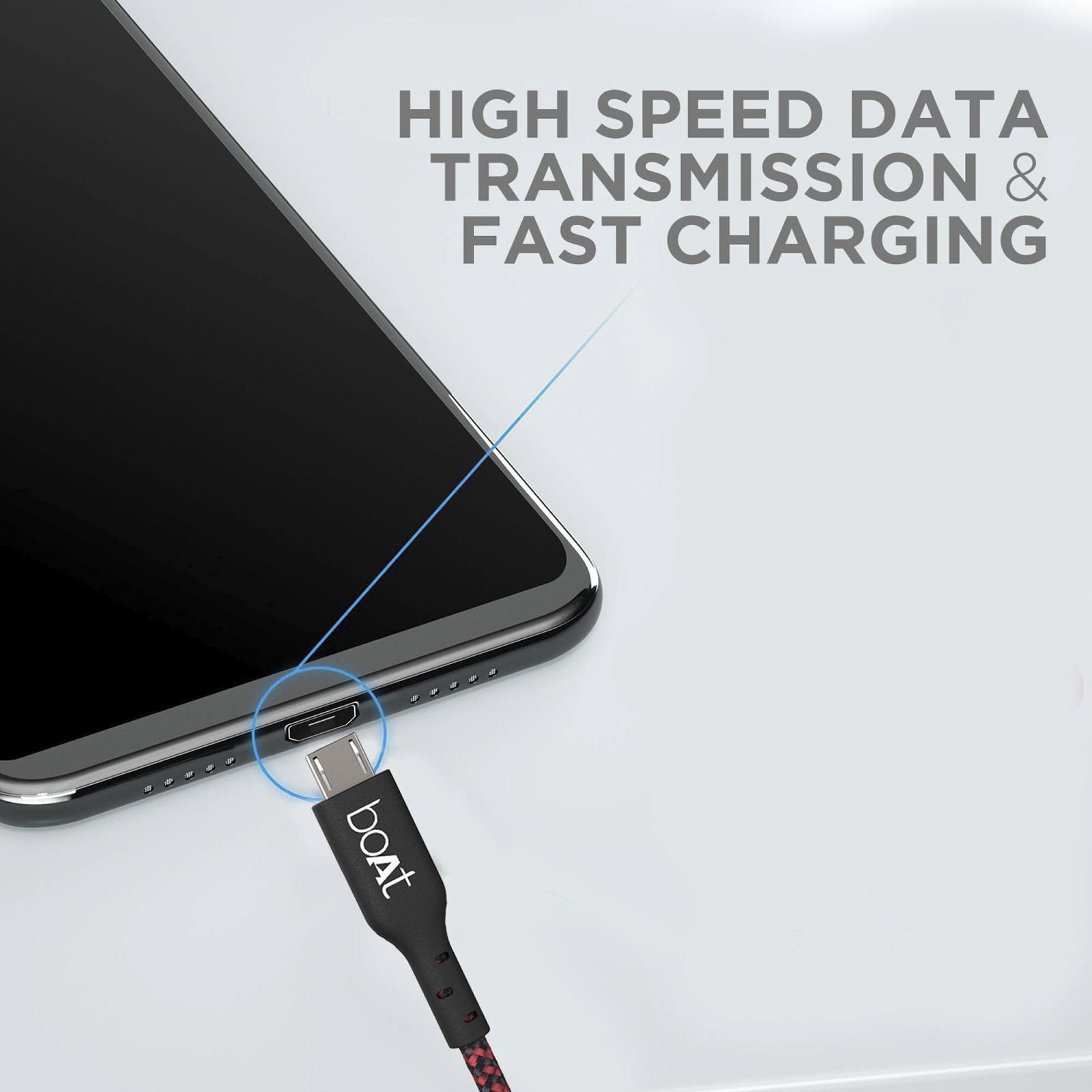 boAt 150 Type A to Micro USB 4.9 Feet (1.5M) Cable (Tangle-free Design, Black & Red)_9