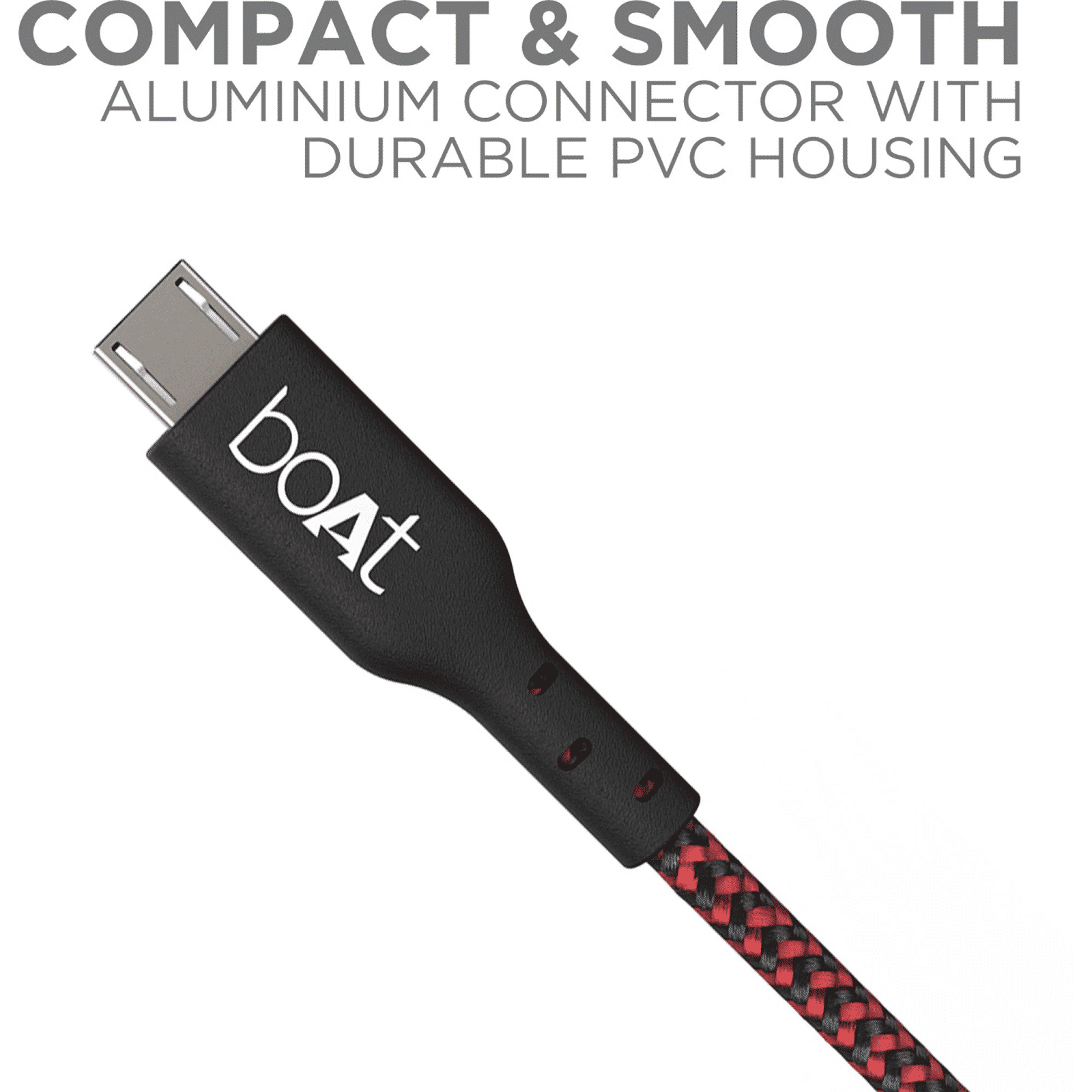 boAt 150 Type A to Micro USB 4.9 Feet (1.5M) Cable (Tangle-free Design, Black & Red)_10