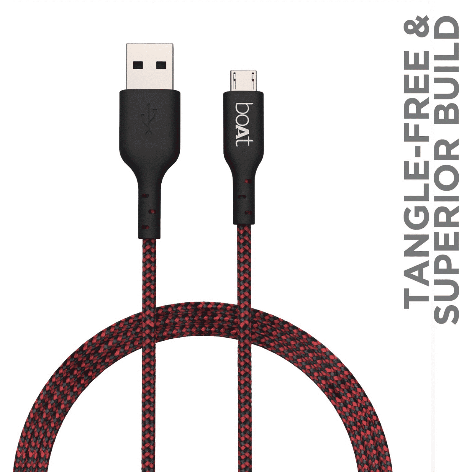 boAt 150 Type A to Micro USB 4.9 Feet (1.5M) Cable (Tangle-free Design, Black & Red)_11