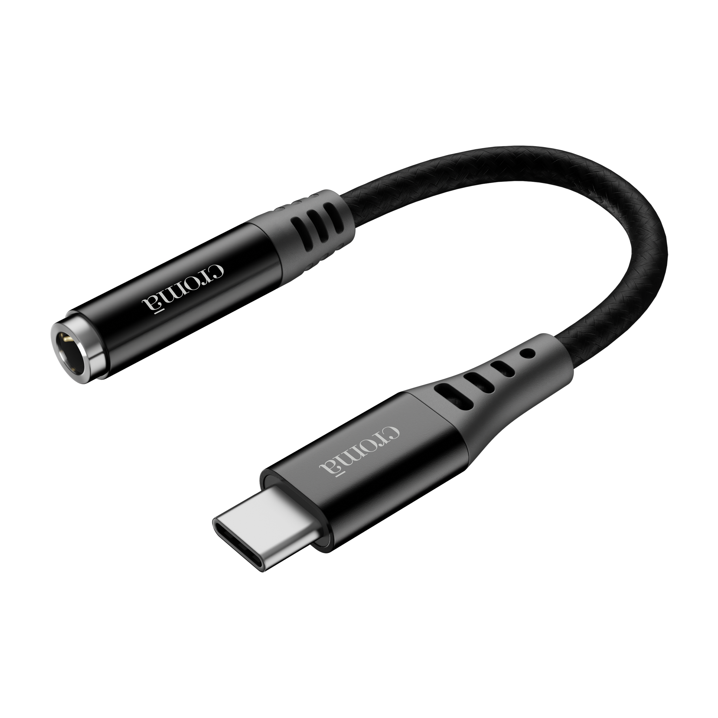 Croma Type C to 3.5mm Aux 0.39 Feet (0.12M) Audio Adapter (In-Built DAC Chip, Black)_4