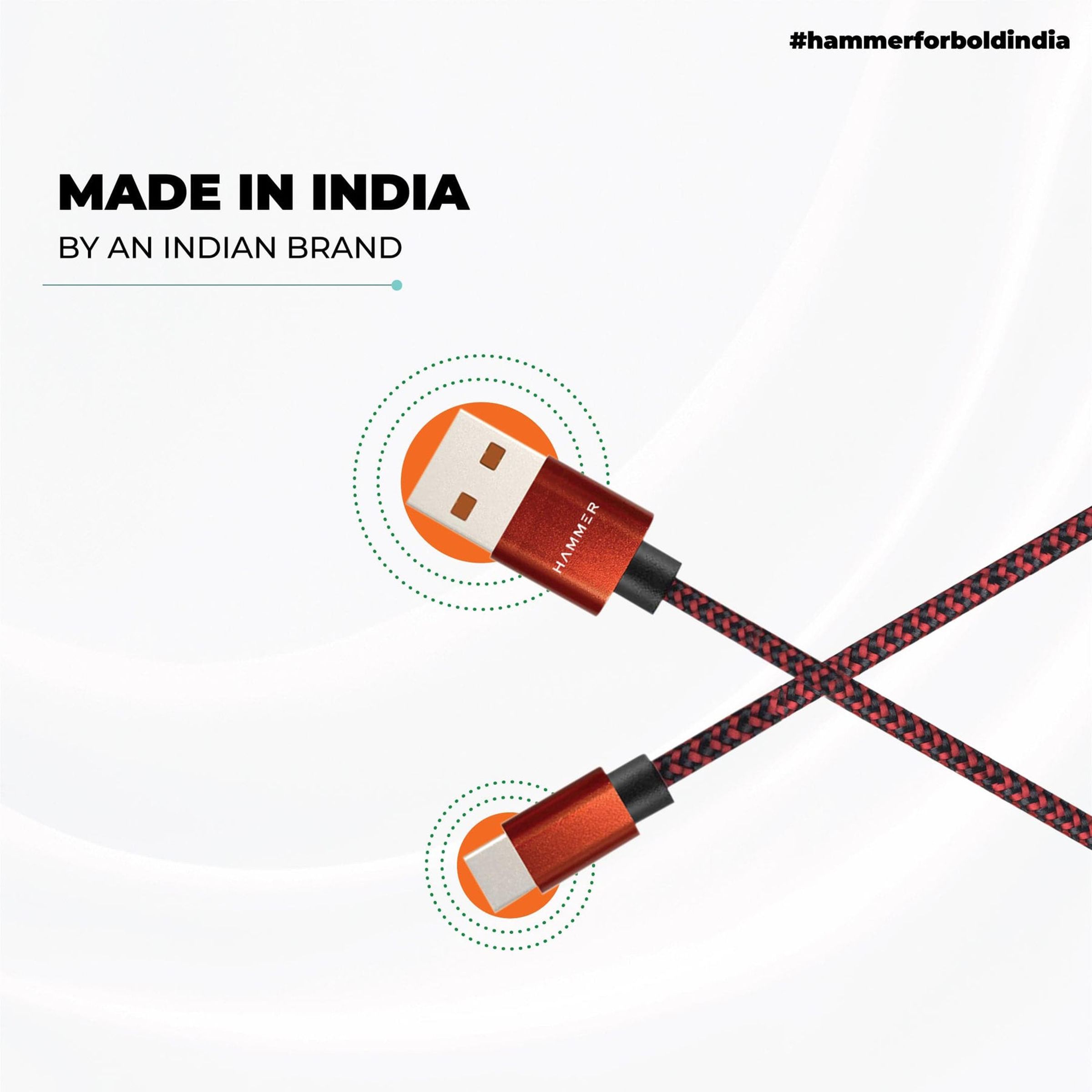 Hammer Type A to Type C 3.3 Feet (1M) Cable (Tangle-free Design, Red) Hammer Type A to Type C 3.3 Feet (1M) Cable (Tangle-free Design, Red)_5