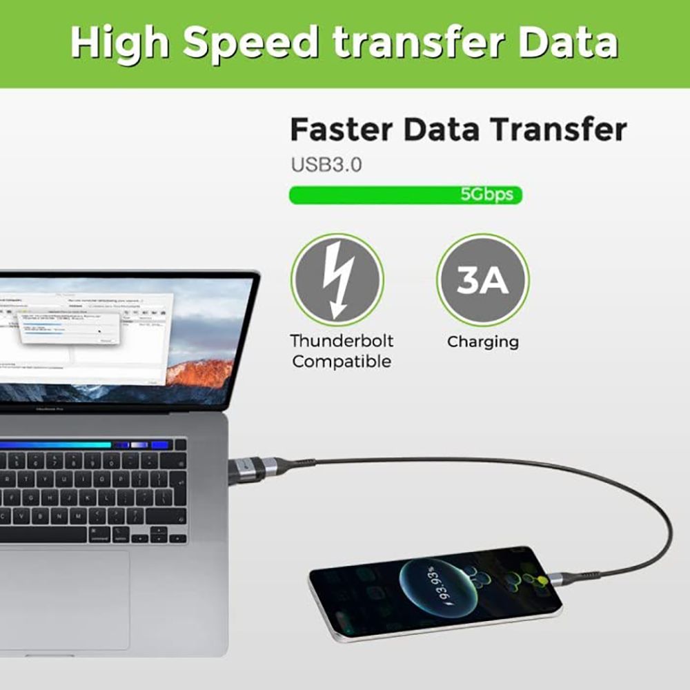 UltraProlink C-Adapt Duo Type C to Type A OTG Adapter (5Gbps Data Transfer Speed, Black) UltraProlink C-Adapt Duo Type C to Type A OTG Adapter (5Gbps Data Transfer Speed, Black)_3