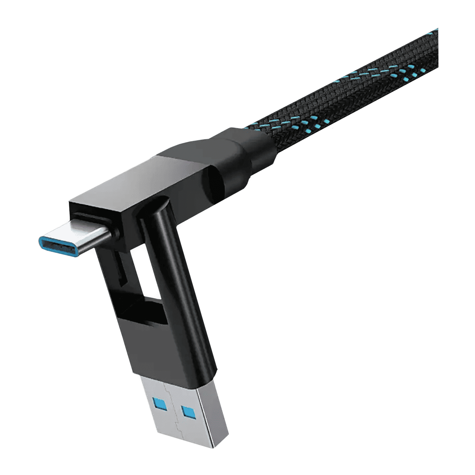 urbn Quad Type A, Type C to Type C, Lightning 3.9 Feet (1.2M) 4-in-1 Cable (Nylon Braided, Black) urbn Quad Type A, Type C to Type C, Lightning 3.9 Feet (1.2M) 4-in-1 Cable (Nylon Braided, Black)_8