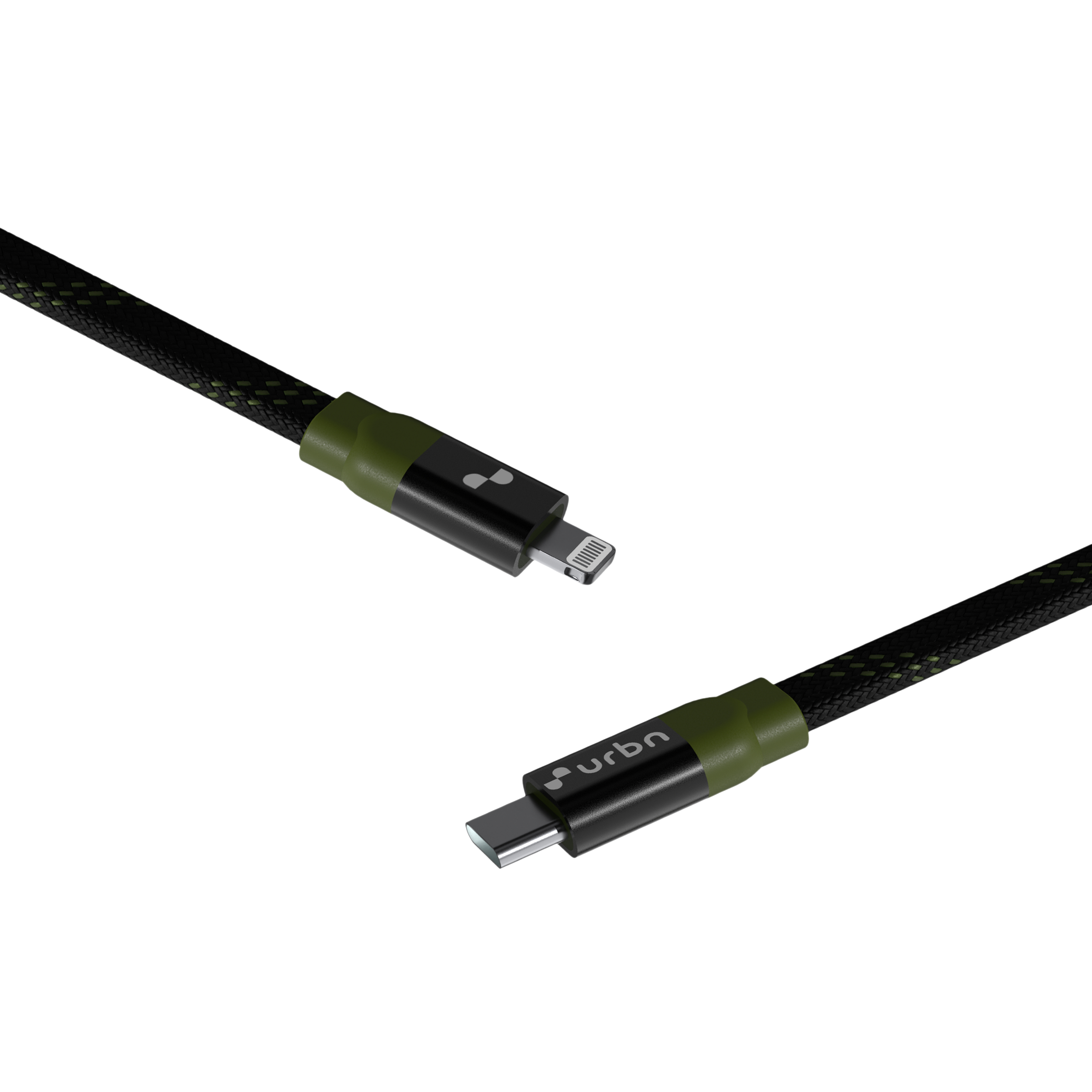 urbn Type C to Lightning 3.9 Feet (1.2M) Cable (Nylon Braided, Camo Black)_3