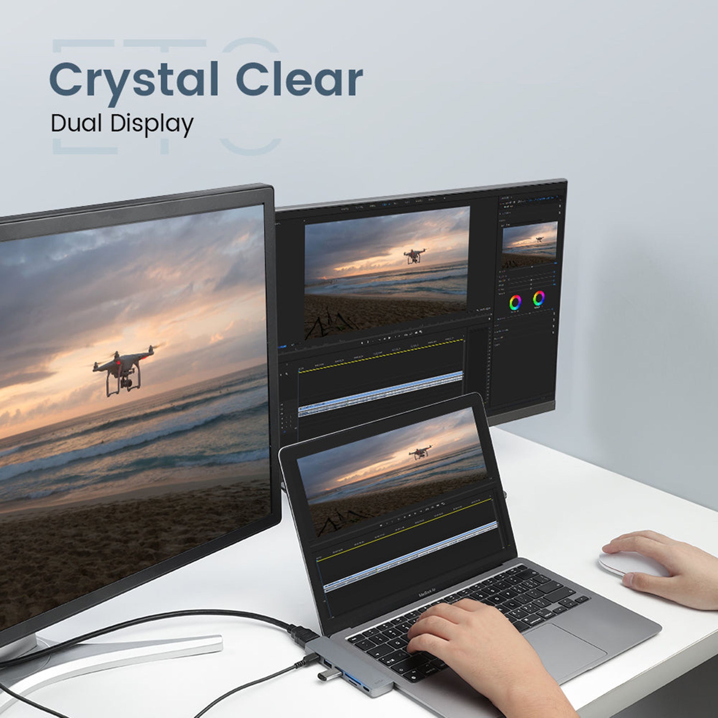 EKSA USB (Type-C) to USB 3.0 Multi-Port Hub (7-in-2, ET8, Grey) EKSA USB (Type-C) to USB 3.0 Multi-Port Hub (7-in-2, ET8, Grey)_7