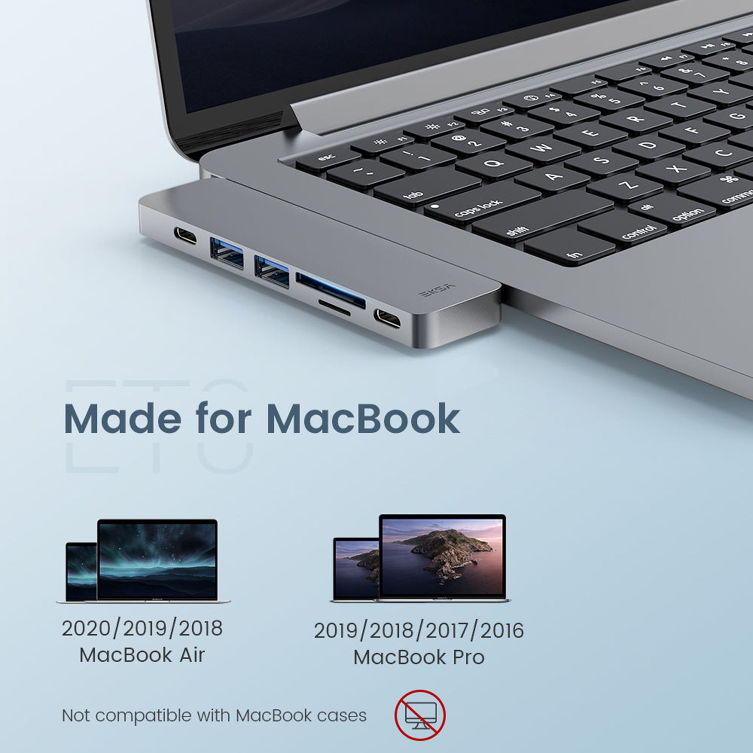 EKSA USB (Type-C) to USB 3.0 Multi-Port Hub (7-in-2, ET8, Grey) EKSA USB (Type-C) to USB 3.0 Multi-Port Hub (7-in-2, ET8, Grey)_3