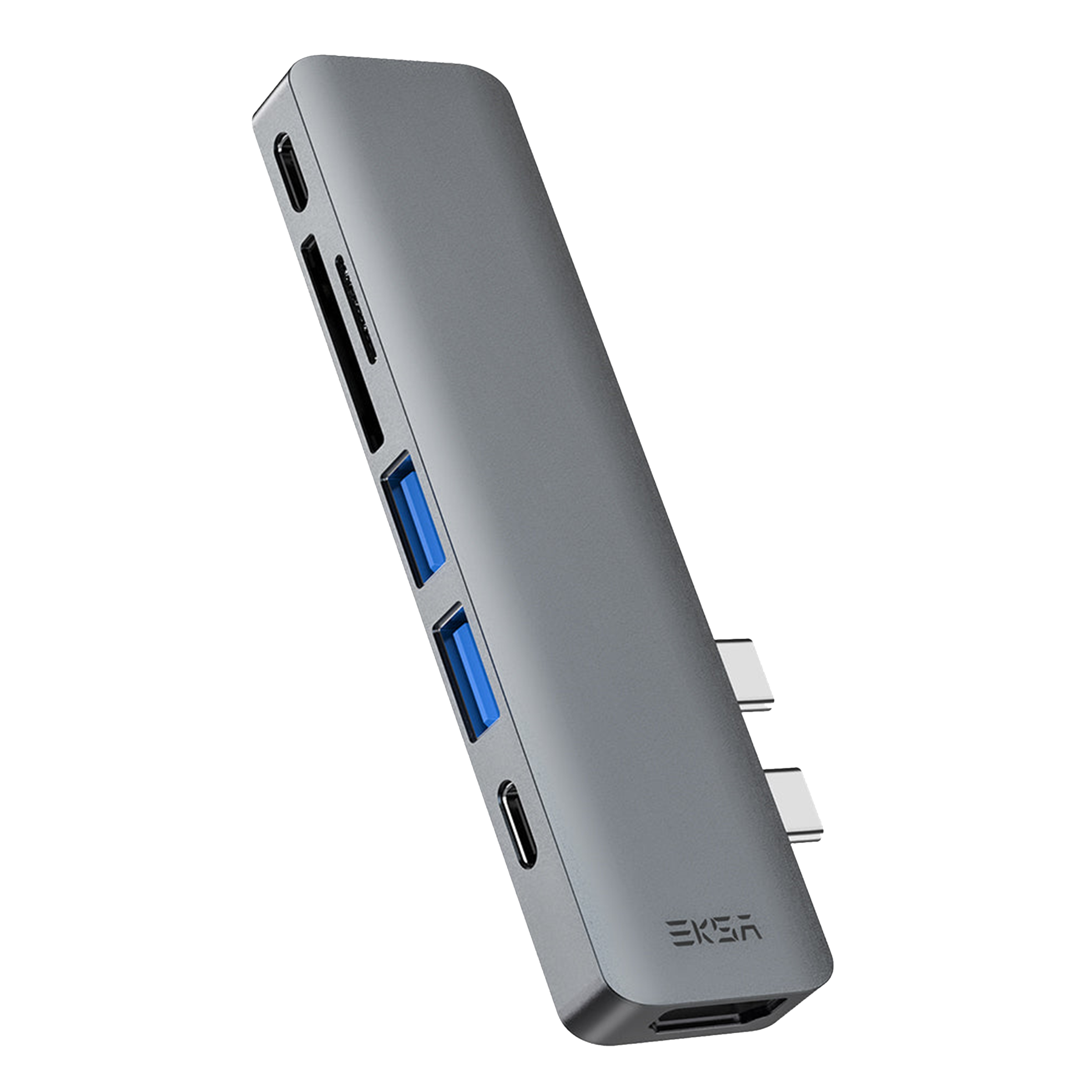 EKSA USB (Type-C) to USB 3.0 Multi-Port Hub (7-in-2, ET8, Grey) EKSA USB (Type-C) to USB 3.0 Multi-Port Hub (7-in-2, ET8, Grey)_1