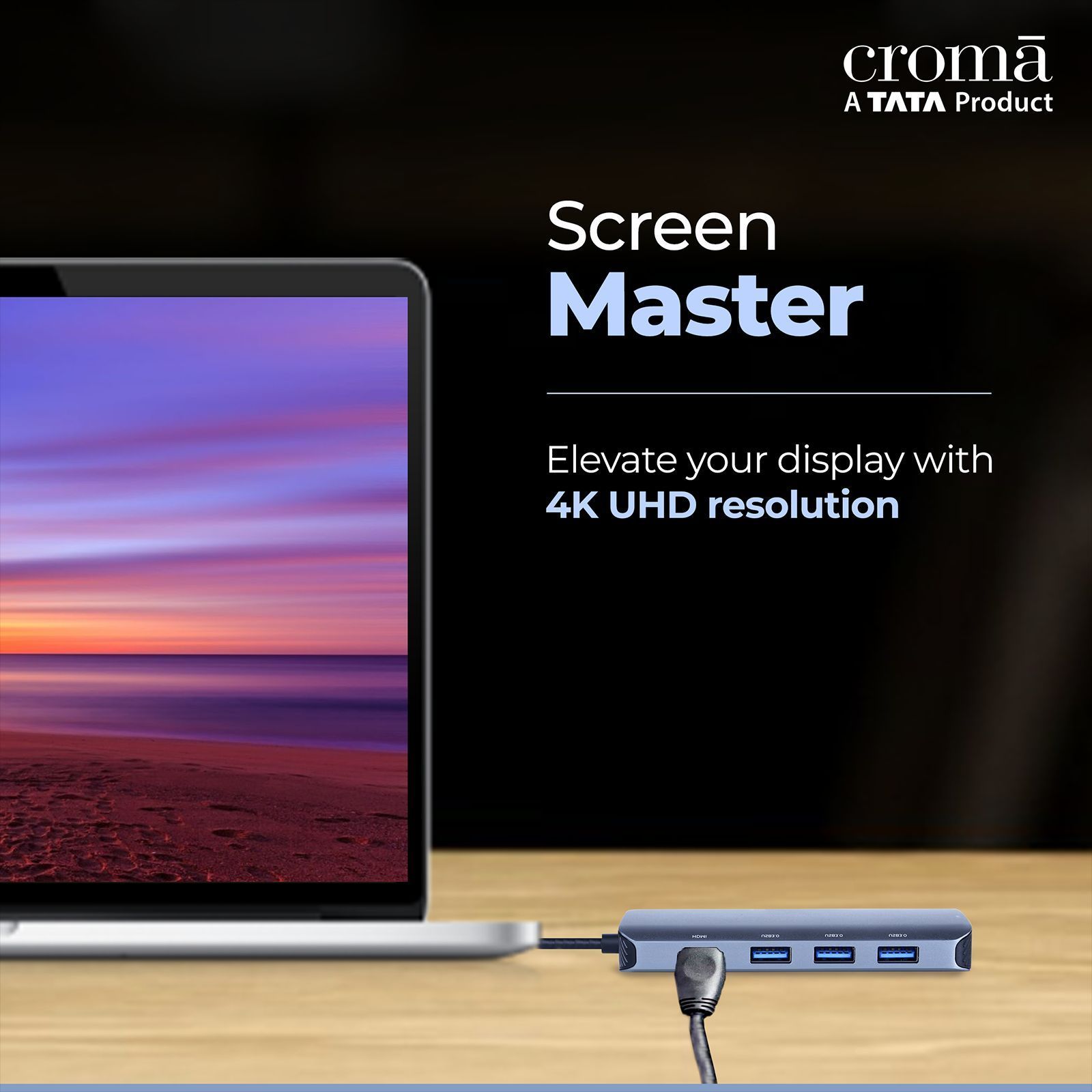 Croma USB 3.0 Type C to USB 3.0 Type C, USB 3.0 Type A, RJ45, HDMI Type A Multi-Port Hub (5 Gbps Data Transfer Rate, Grey)_10