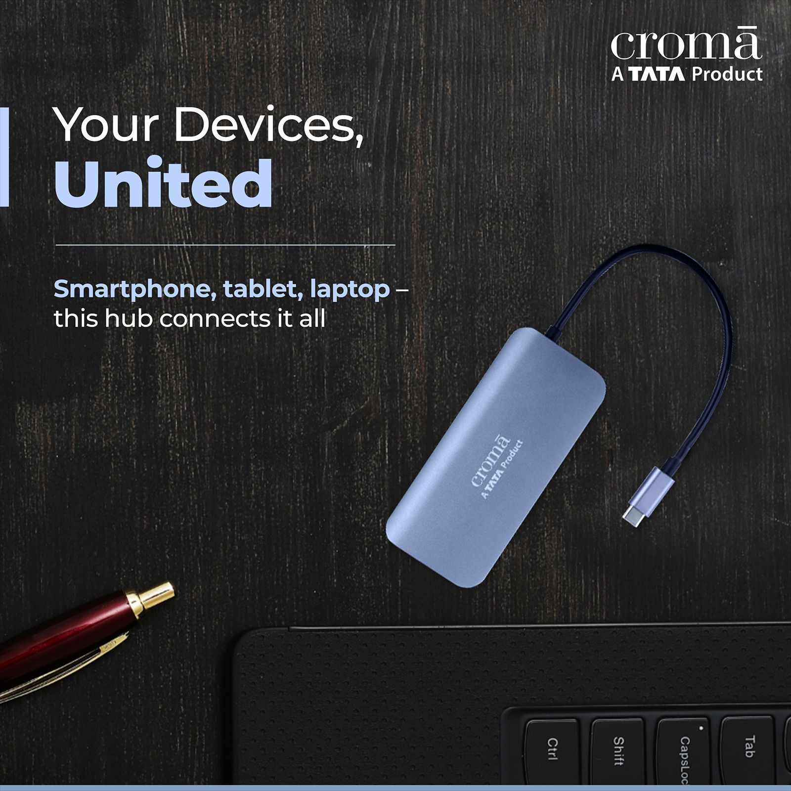 Croma USB 3.0 Type C to USB 3.0 Type C, USB 3.0 Type A, RJ45, HDMI Type A Multi-Port Hub (5 Gbps Data Transfer Rate, Grey)_11