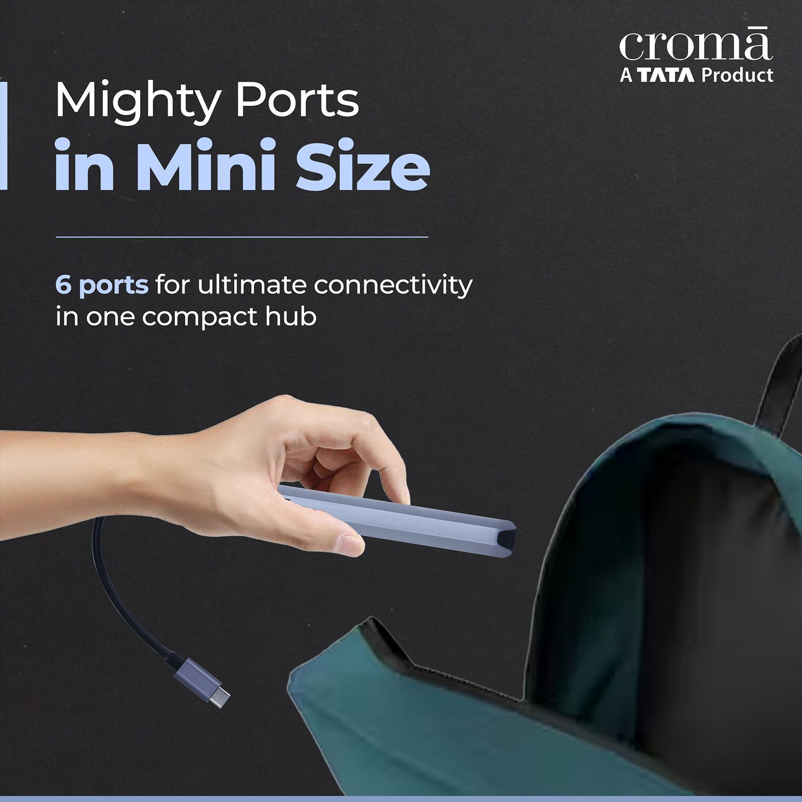 Croma USB 3.0 Type C to USB 3.0 Type C, USB 3.0 Type A, RJ45, HDMI Type A Multi-Port Hub (5 Gbps Data Transfer Rate, Grey)_12