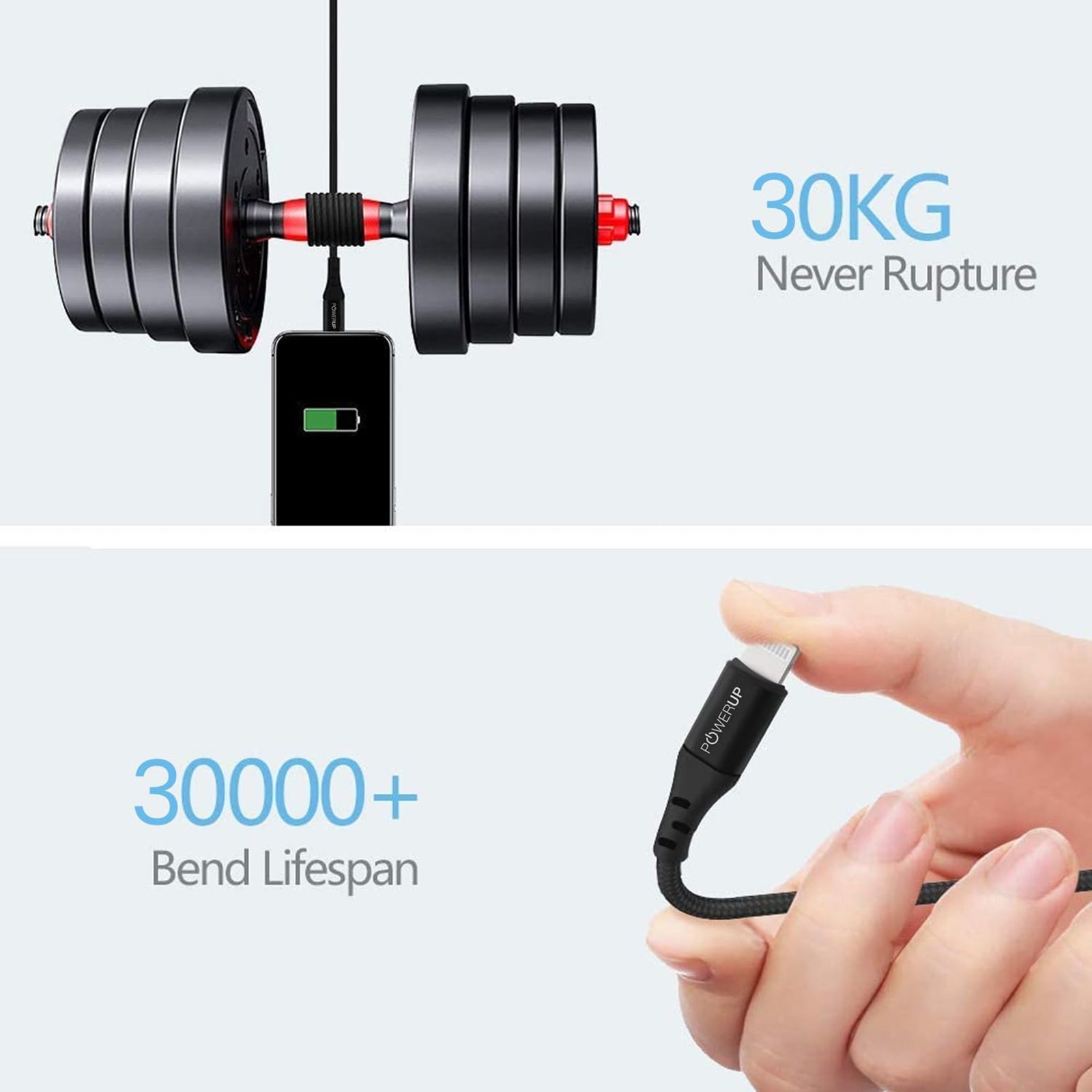 POWERUP Type C to Lightning 4.92 Feet (1.5M) Cable (Fast Charge and Data Sync, Black)_12