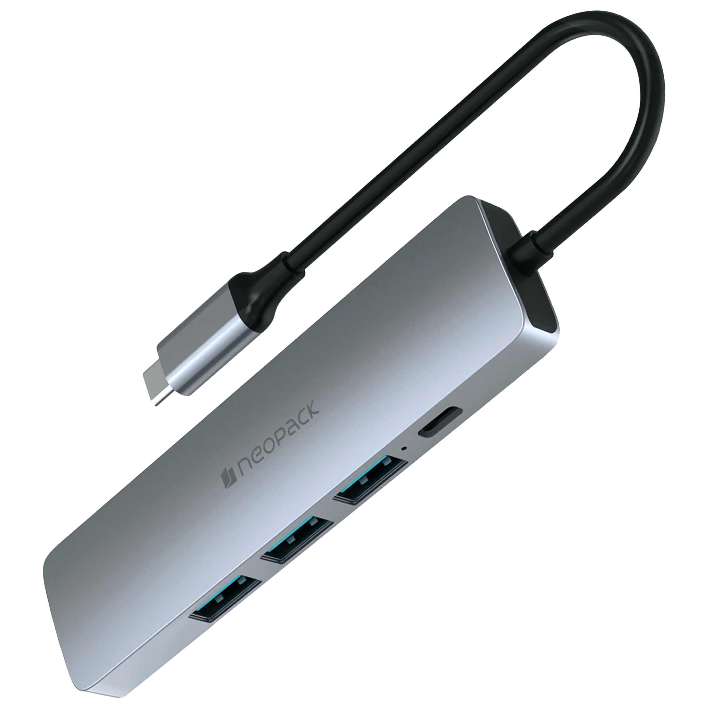neopack TCH5IN1 5-in-1 USB 2.0 Type A to USB 3.0 Type C Multi-Port Hub (Ultra High Speed, Silver)_1