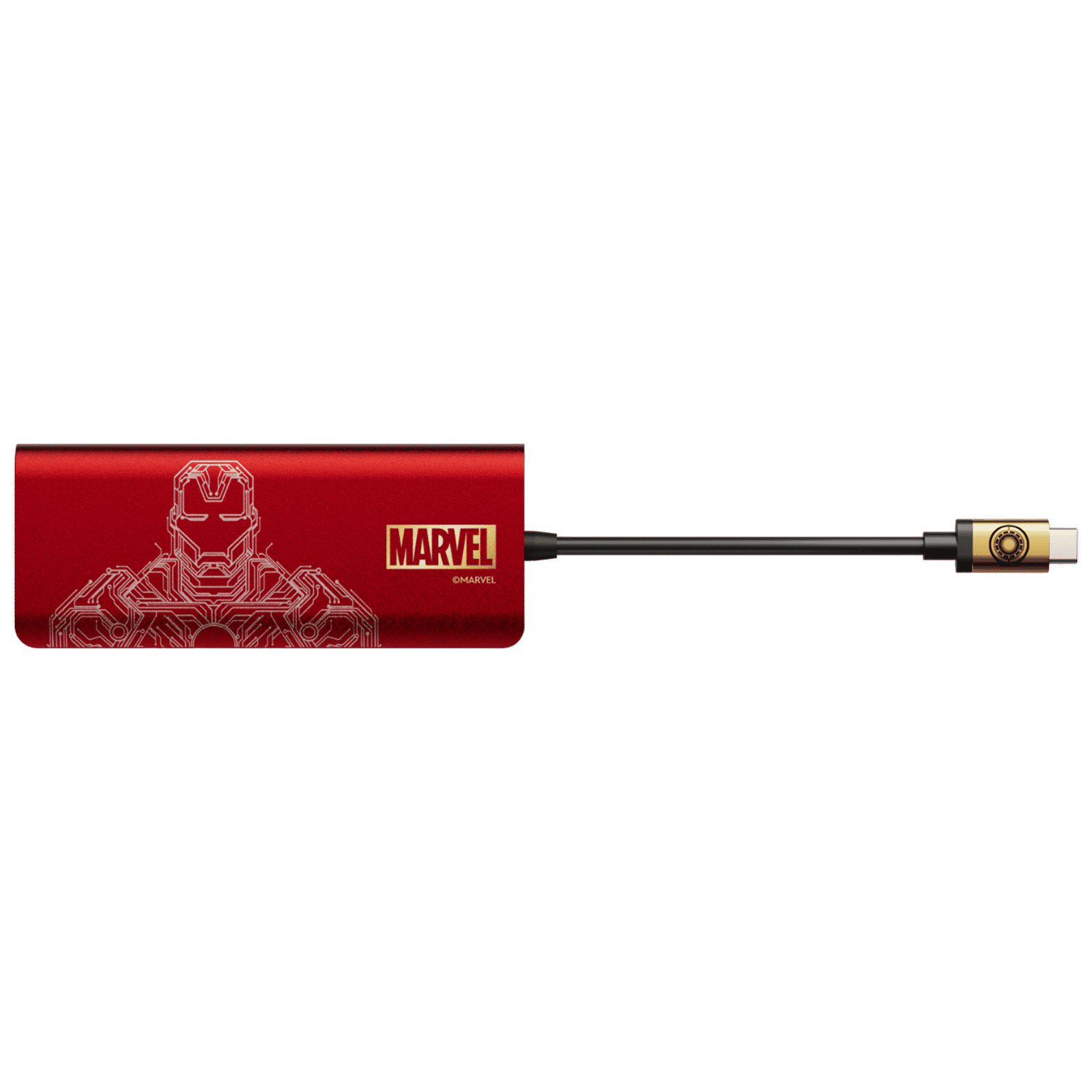 belkin Ironman 7-in-1 USB Type C to HDMI, USB Type A, USB Type C, MicroSD Card Slot, 3.5mm Audio Jack and SD Card Slot Multi-Port Hub (4K Connect, Red)_1