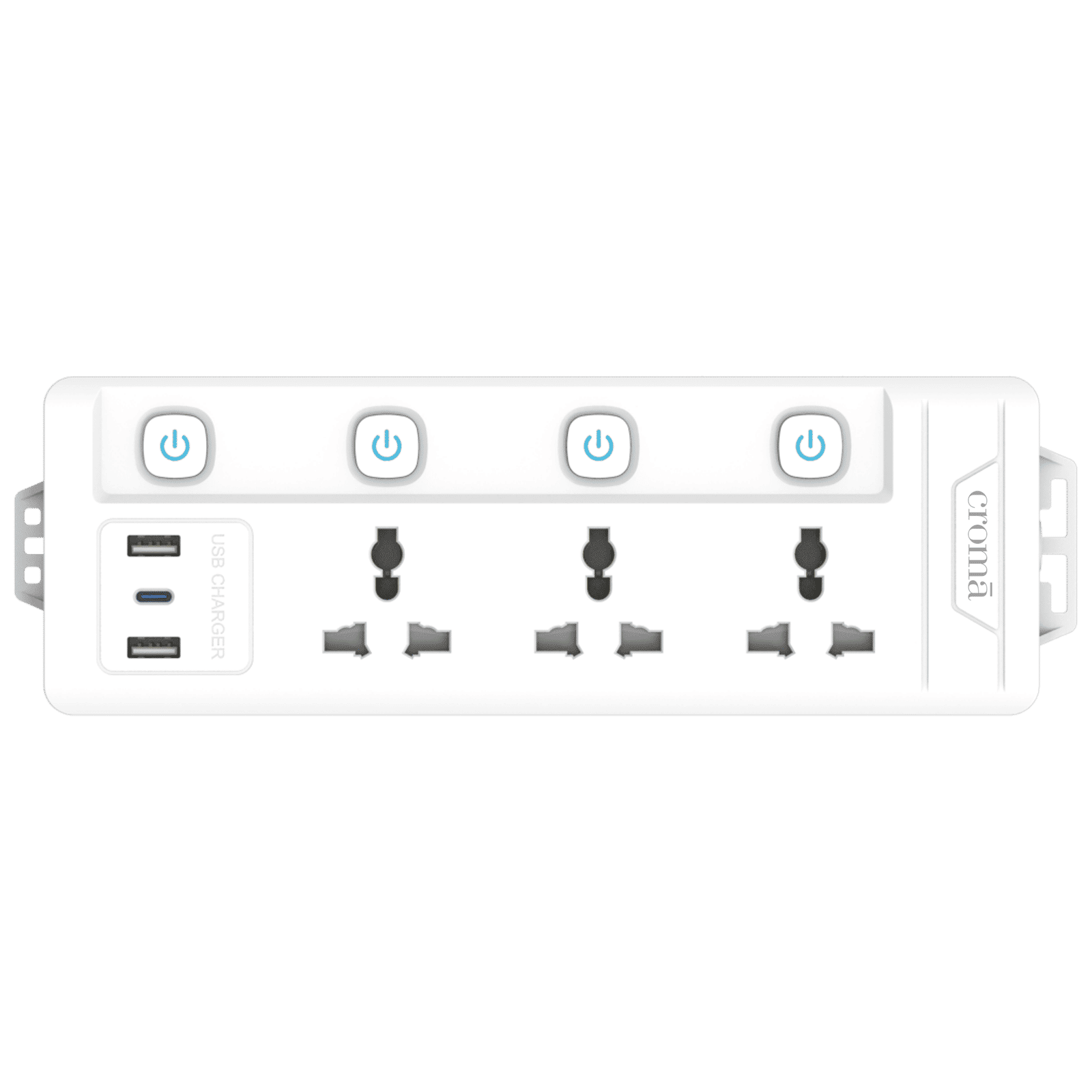 Croma 6 Amps 3 Sockets Surge Protector with Individual Switch (2 Meters, Child Safety Shutters, CRSP3WYSPA266201, White) Croma 6 Amps 3 Sockets Surge Protector with Individual Switch (2 Meters, Child Safety Shutters, CRSP3WYSPA266201, White)_3