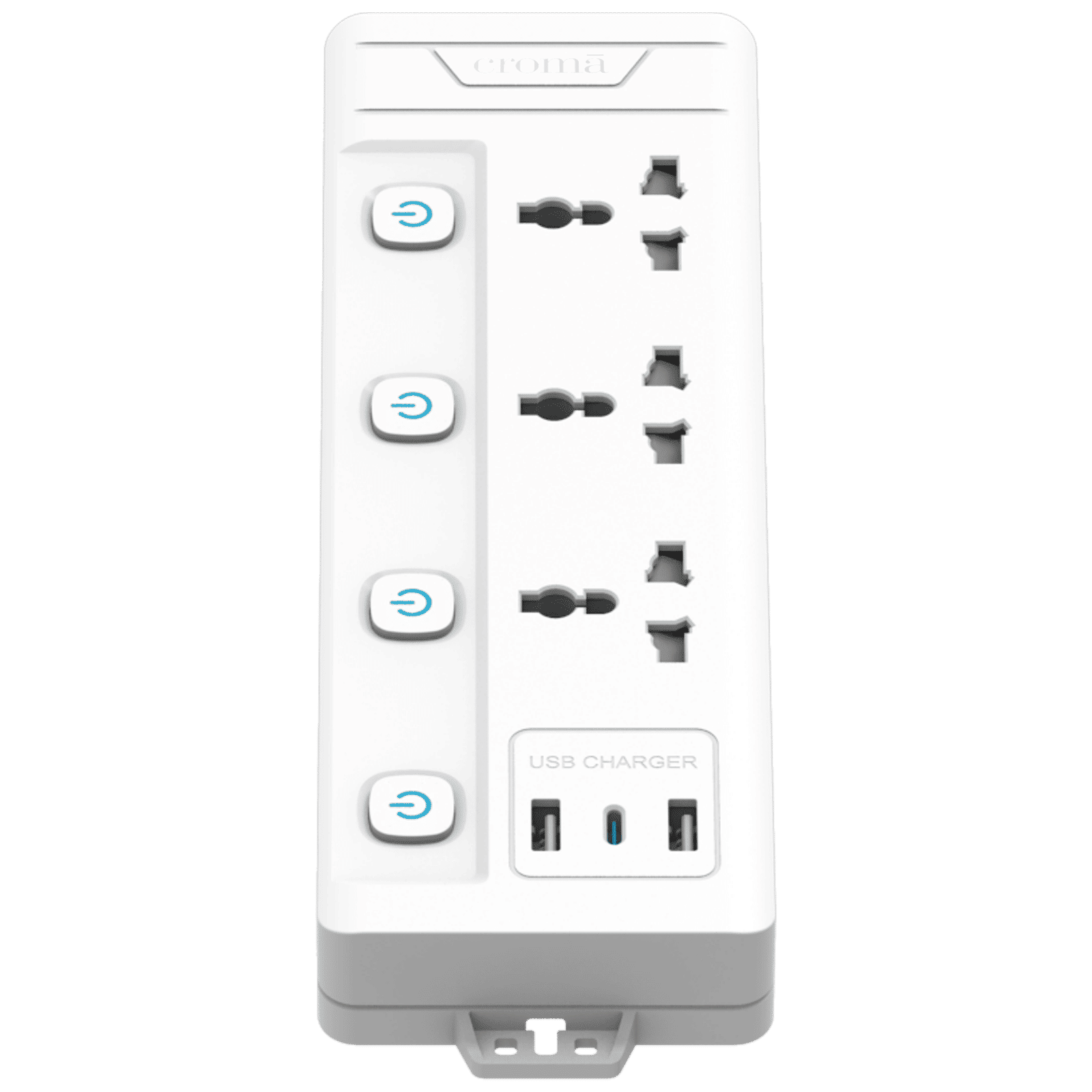 Croma 6 Amps 3 Sockets Surge Protector with Individual Switch (2 Meters, Child Safety Shutters, CRSP3WYSPA266201, White) Croma 6 Amps 3 Sockets Surge Protector with Individual Switch (2 Meters, Child Safety Shutters, CRSP3WYSPA266201, White)_4