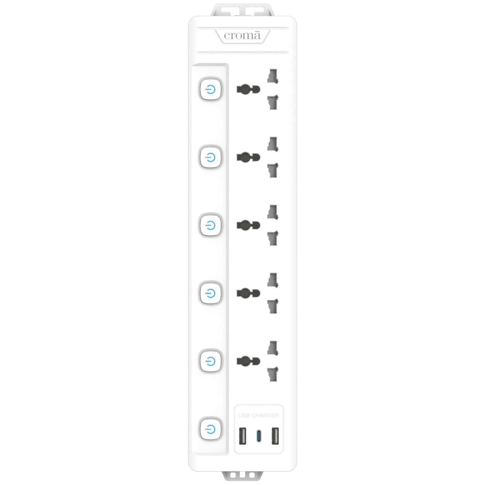 Croma 6 Amps 5 Sockets Surge Protector (2 Meters, Child Safety Shutters, White) Croma 6 Amps 5 Sockets Surge Protector (2 Meters, Child Safety Shutters, White)_3