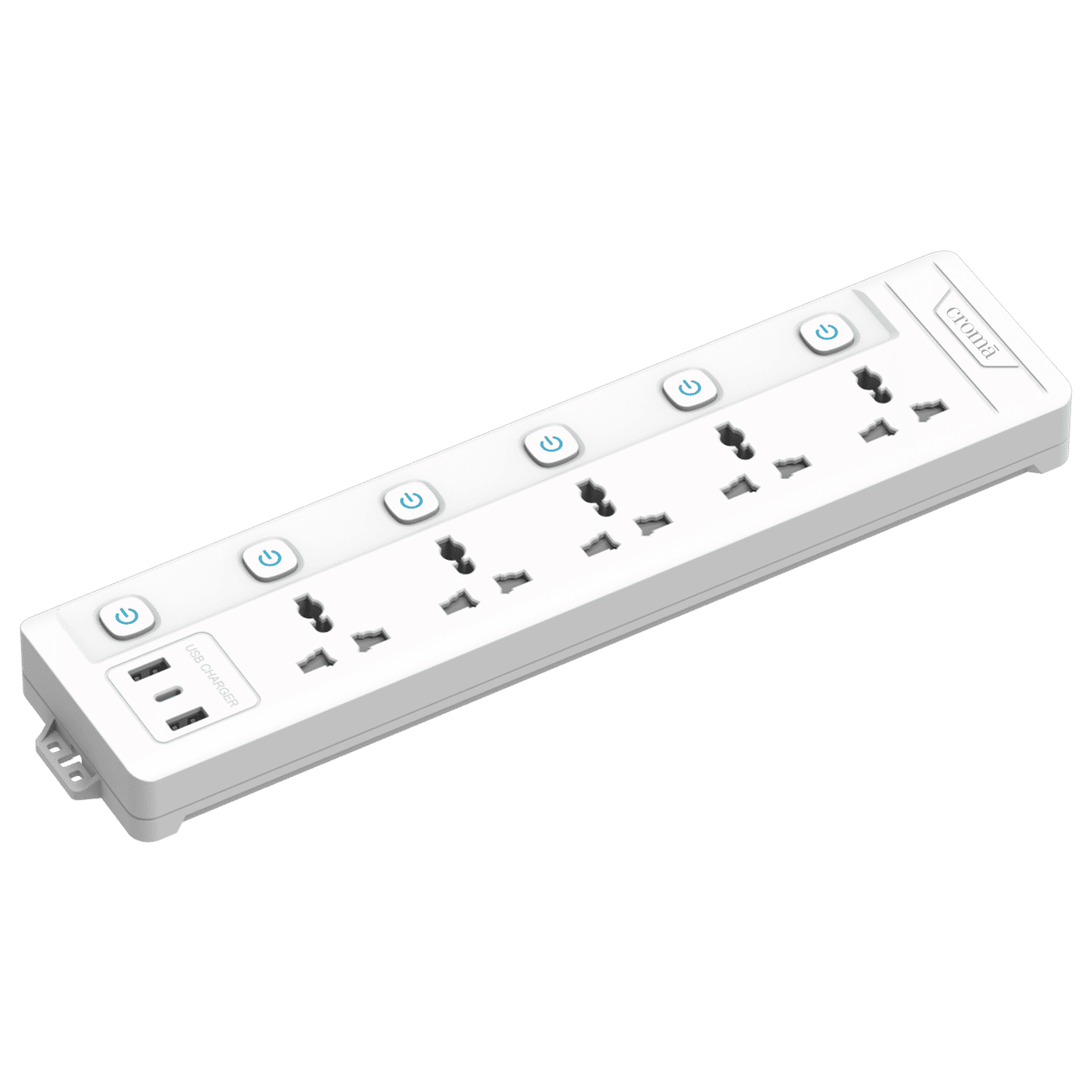 Croma 6 Amps 5 Sockets Surge Protector (2 Meters, Child Safety Shutters, White) Croma 6 Amps 5 Sockets Surge Protector (2 Meters, Child Safety Shutters, White)_4