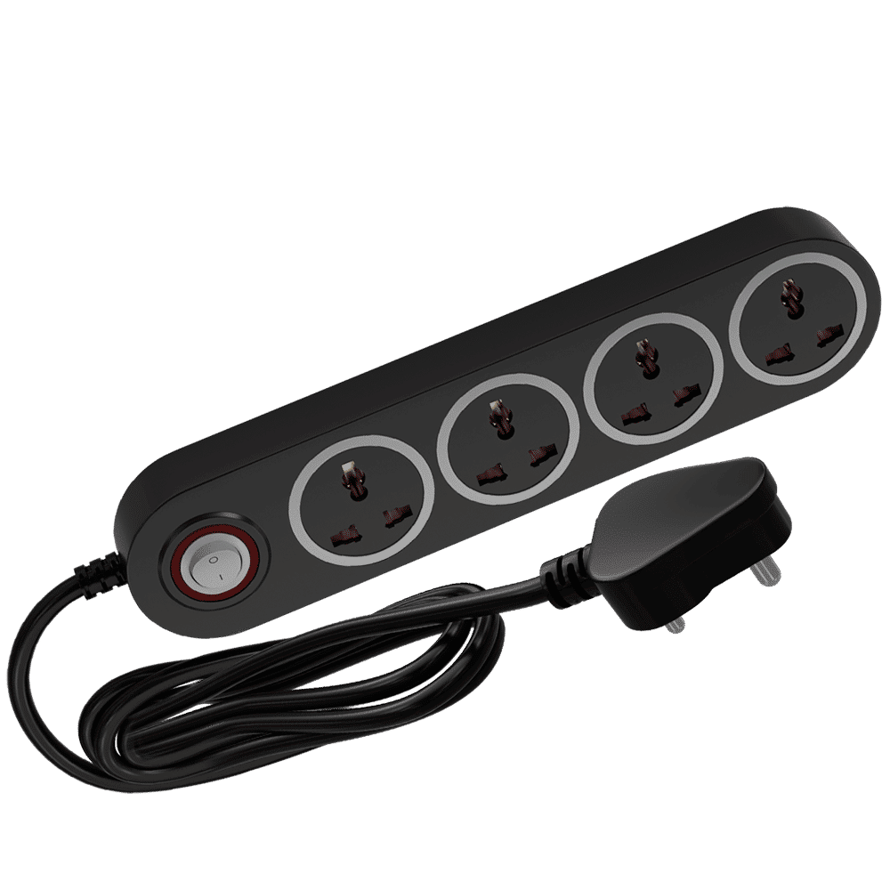 Crompton Powerbox Alpha BX 6 Amps 4 Sockets Extention Board (2 Meters, Single Power Switch, LEDPBALPHABX, Black)_1