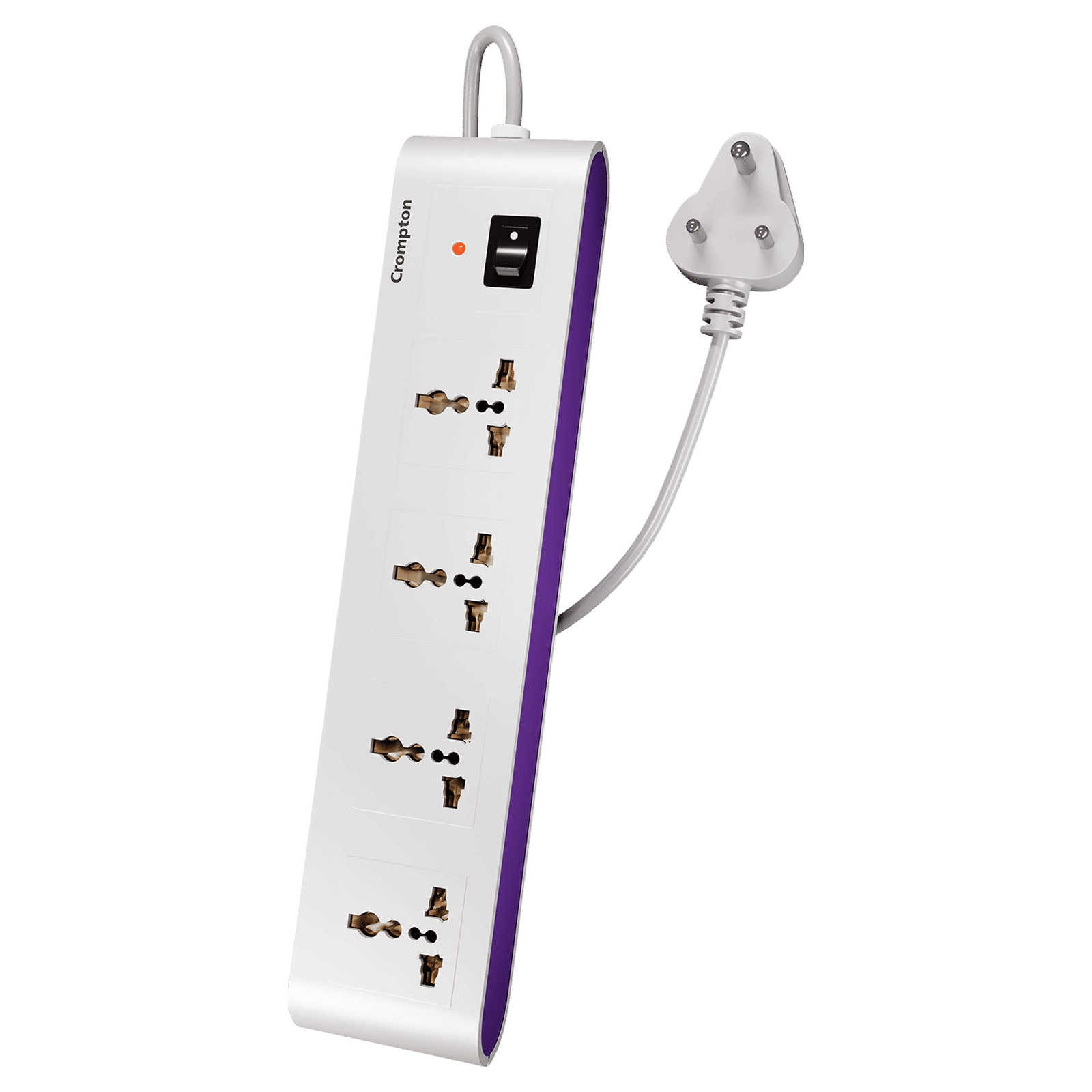 Crompton Powerbox Alpha S 6 Amps 4 Sockets Extention Board (2 Meters, Single Power Switch, LEDPBALPHAS, White)_1