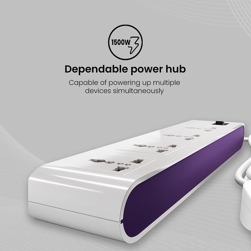 Crompton Powerbox Alpha S 6 Amps 4 Sockets Extention Board (2 Meters, Single Power Switch, LEDPBALPHAS, White)_4