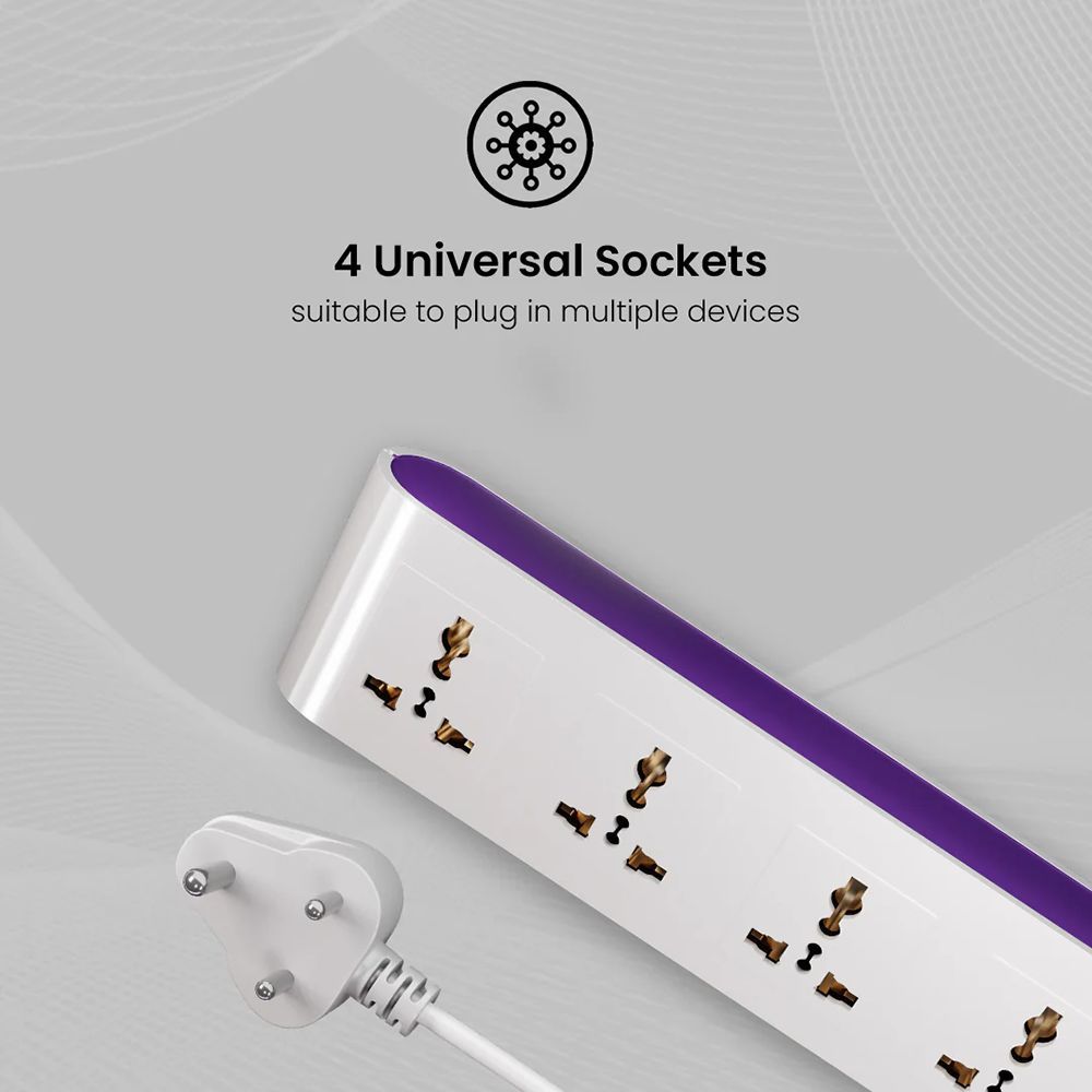 Crompton Powerbox Alpha S 6 Amps 4 Sockets Extention Board (2 Meters, Single Power Switch, LEDPBALPHAS, White)_5