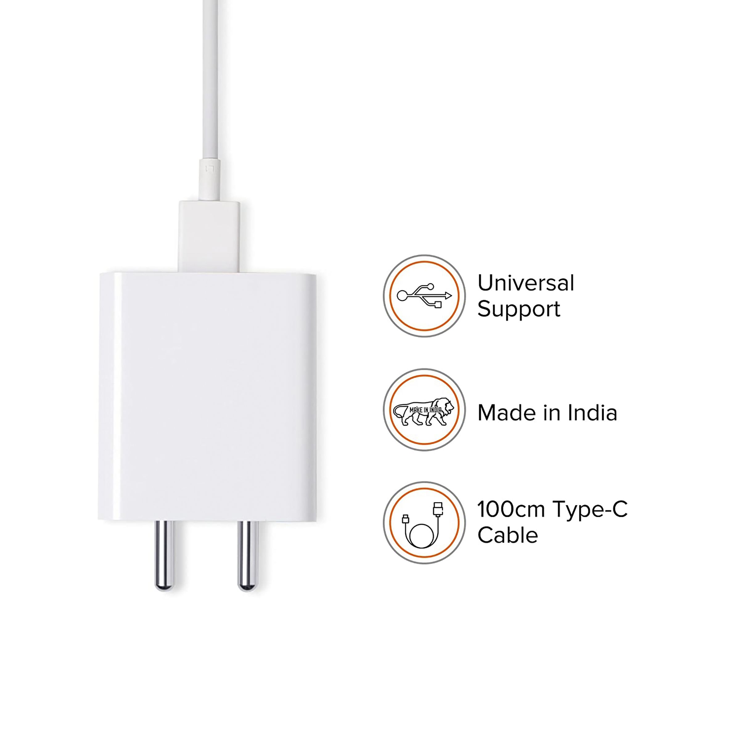 Mi SonicCharge 2. 33W Type A Fast Charger (Type A to Type C Cable, Qualcomm Quick Charge 3., White)_11