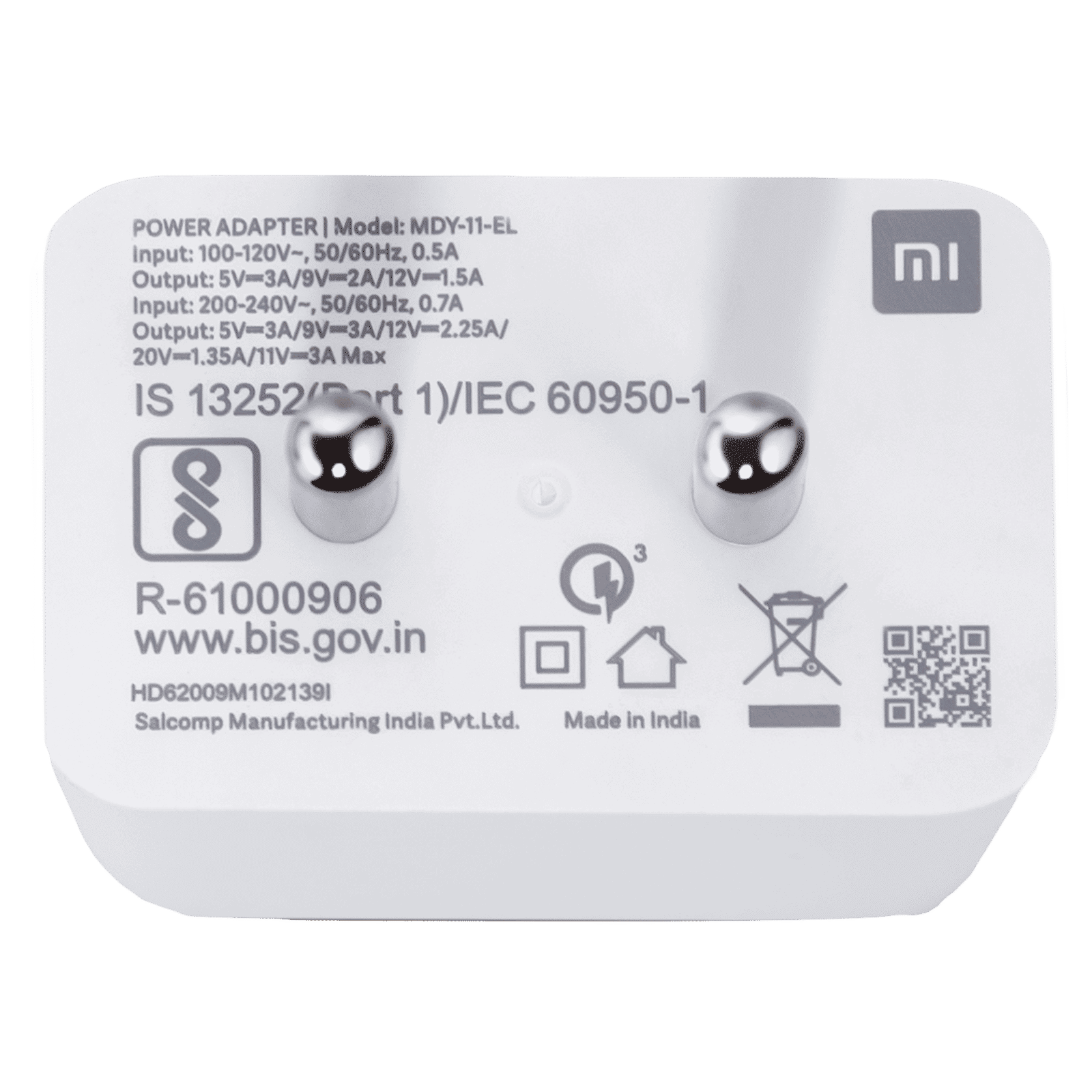 Mi SonicCharge 2. 33W Type A Fast Charger (Type A to Type C Cable, Qualcomm Quick Charge 3., White)_5