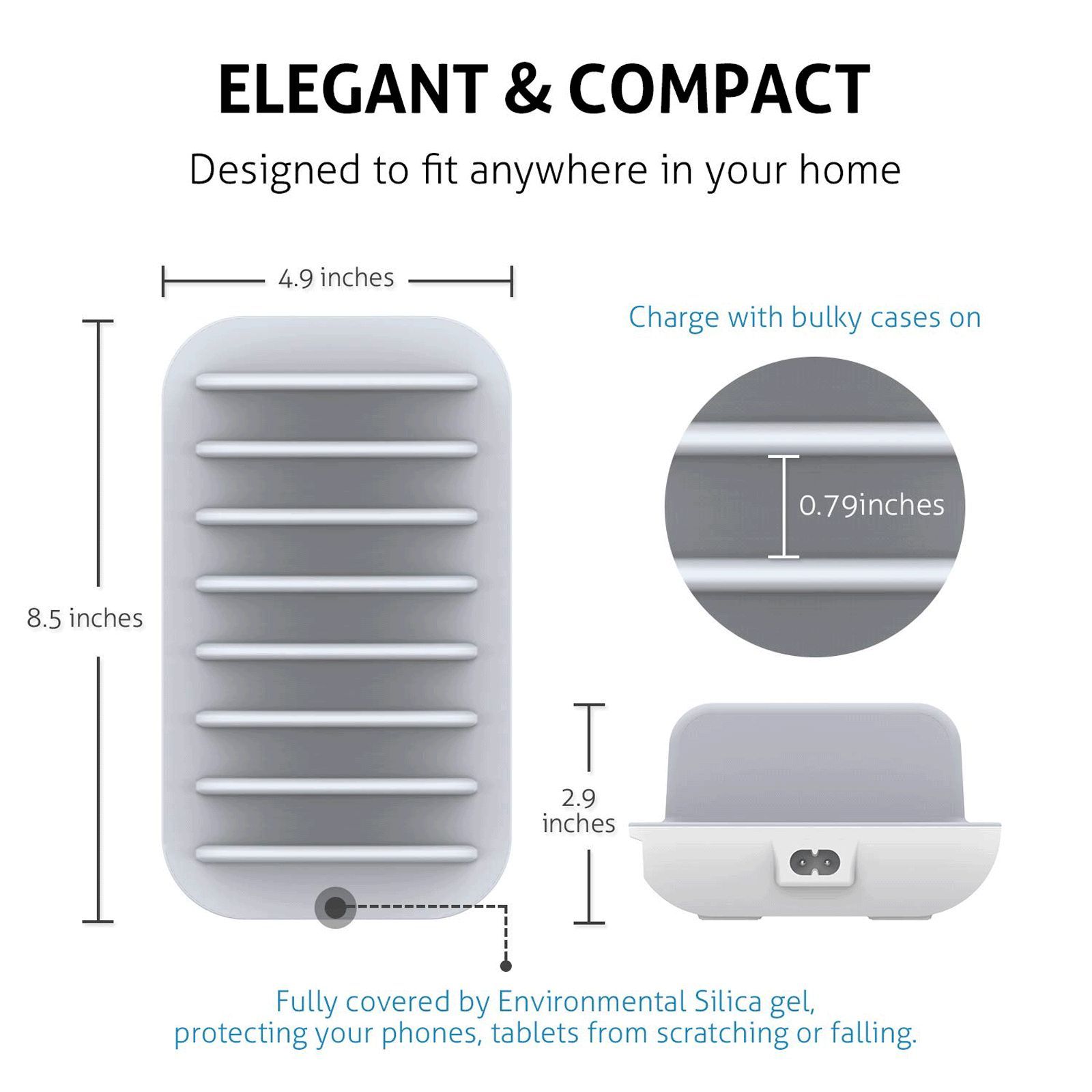 Soopii 70W Type A & Type C 7-Port Fast Charging Station (Type A to Type C, Type A to Micro USB & Type A to Lightning Cable, Quick Charge 3.0, White)_4