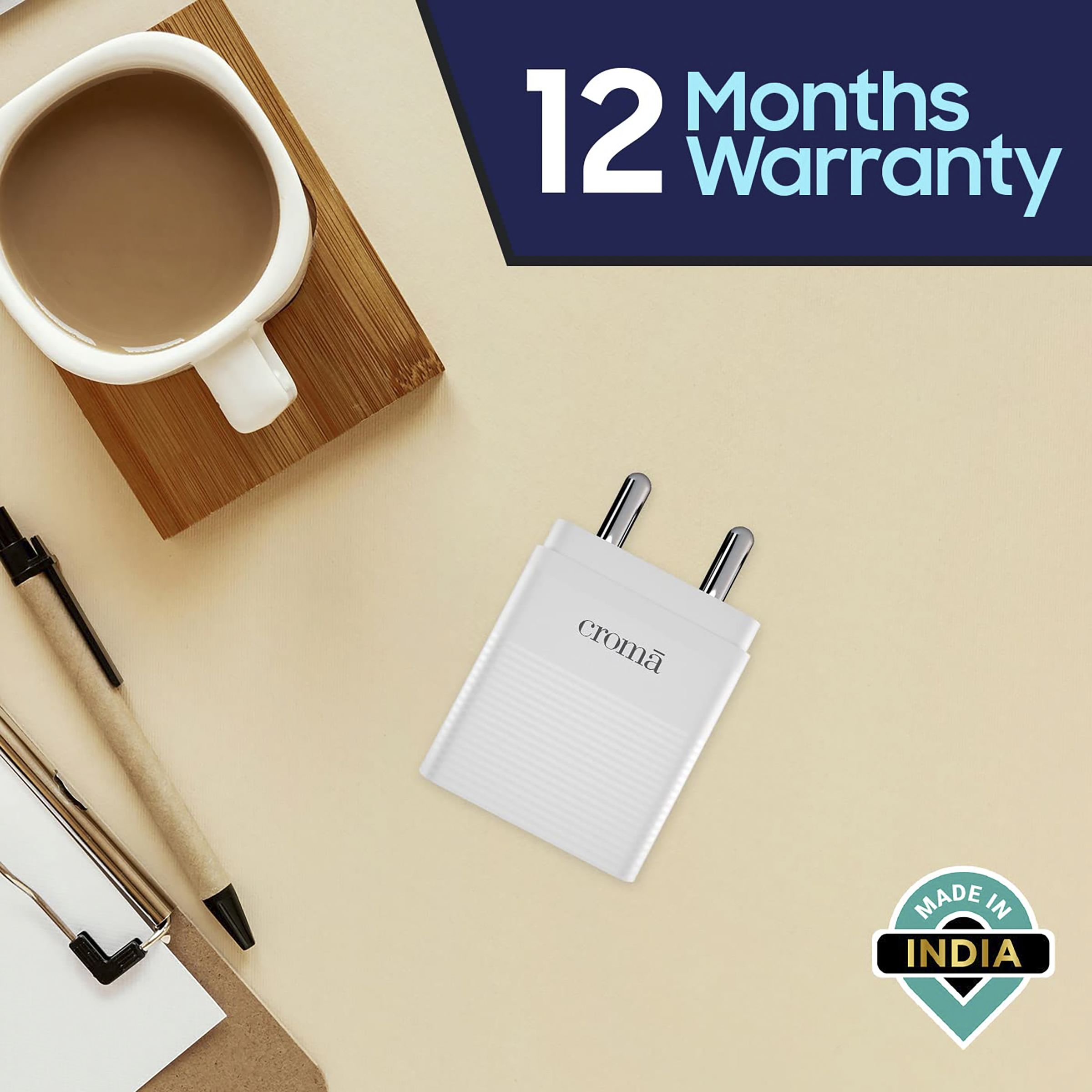 Croma 30W Type C Fast Charger (Adapter Only, Multiple Protection, White) Croma 30W Type C Fast Charger (Adapter Only, Multiple Protection, White)_5