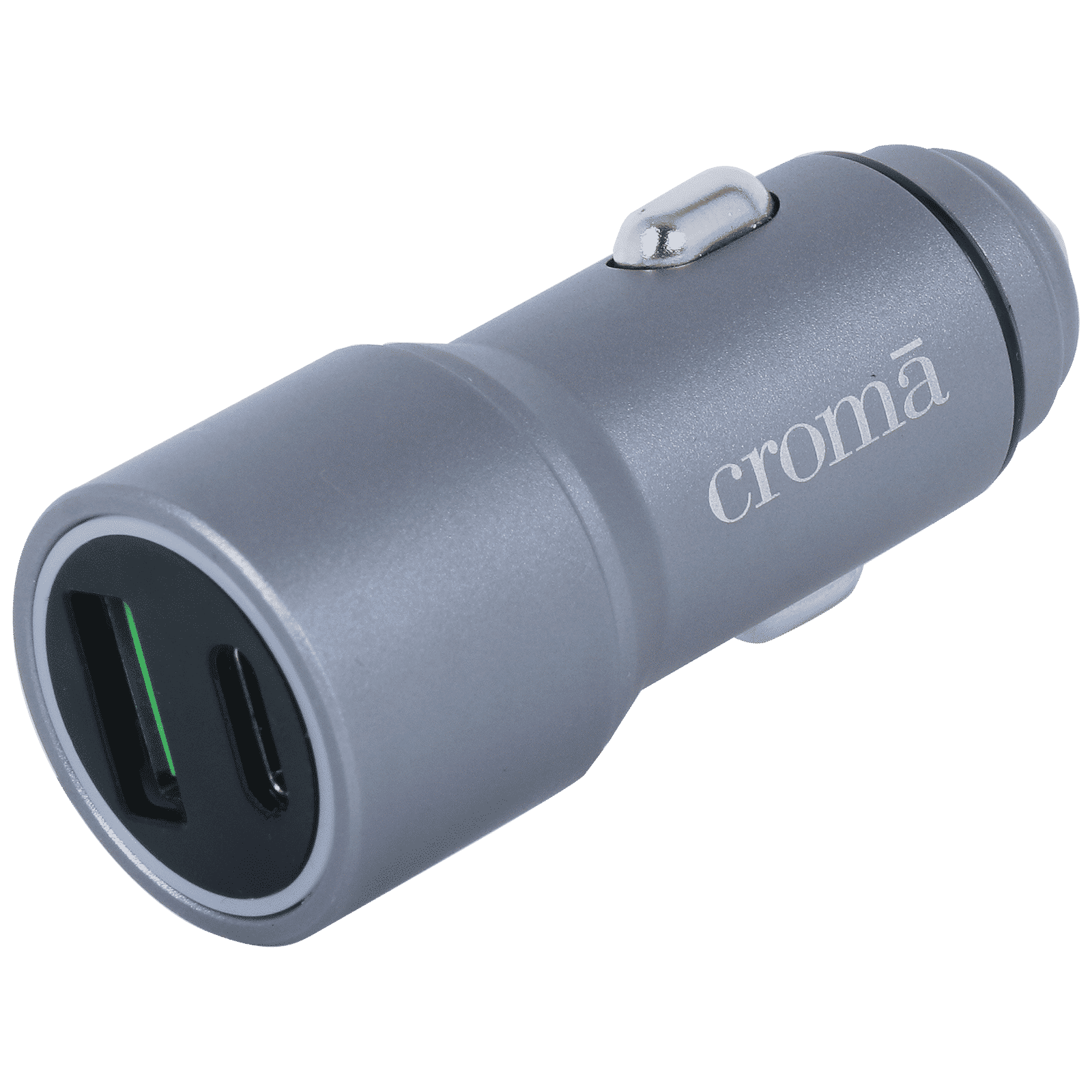 Croma 38 Watts Type A and Type C 2-Port Car Charger (Quick Charge 3.0, Grey)_1