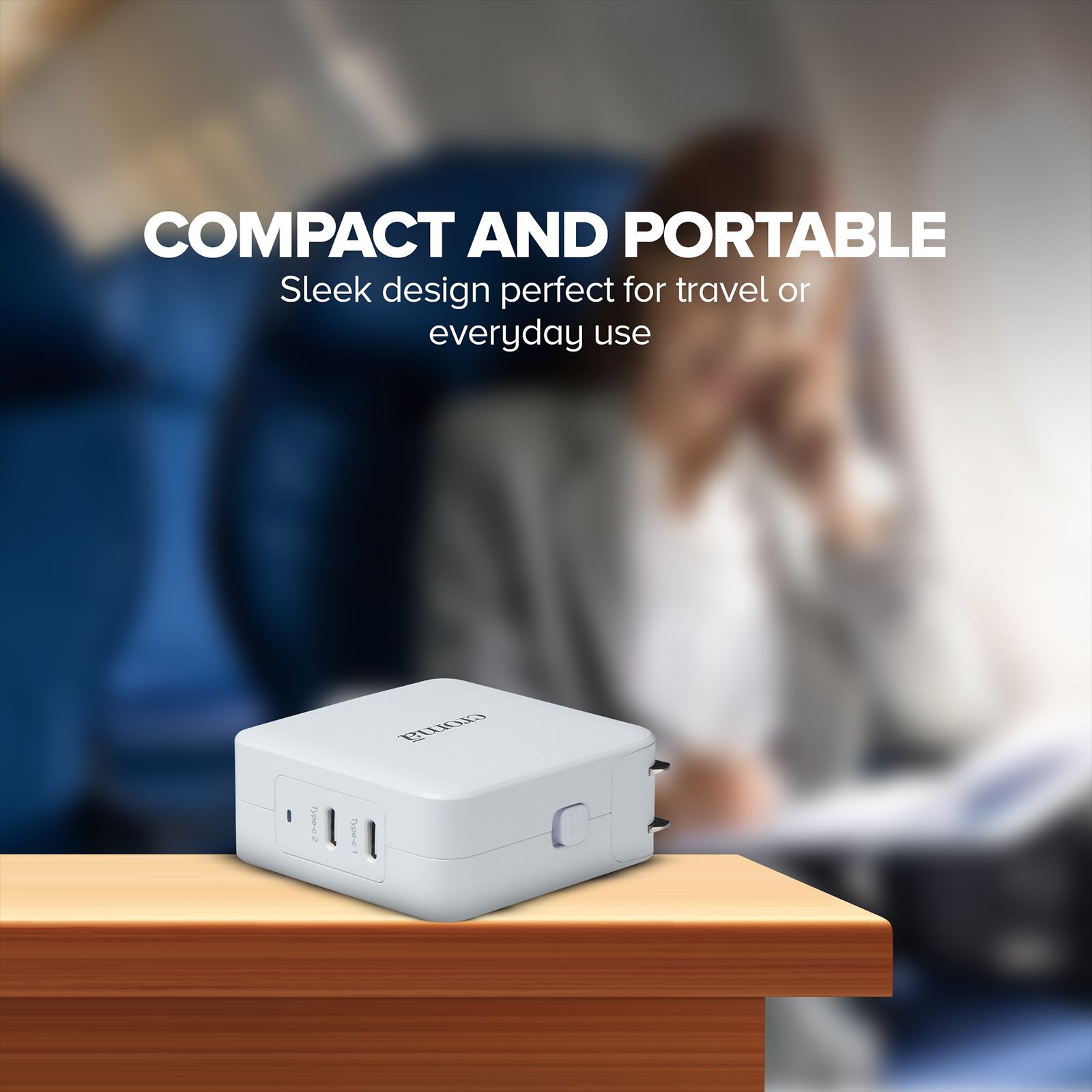 Croma 65W Type C 2-Port Fast Charger (Adapter Only, Advance GaN Technology, White)_11