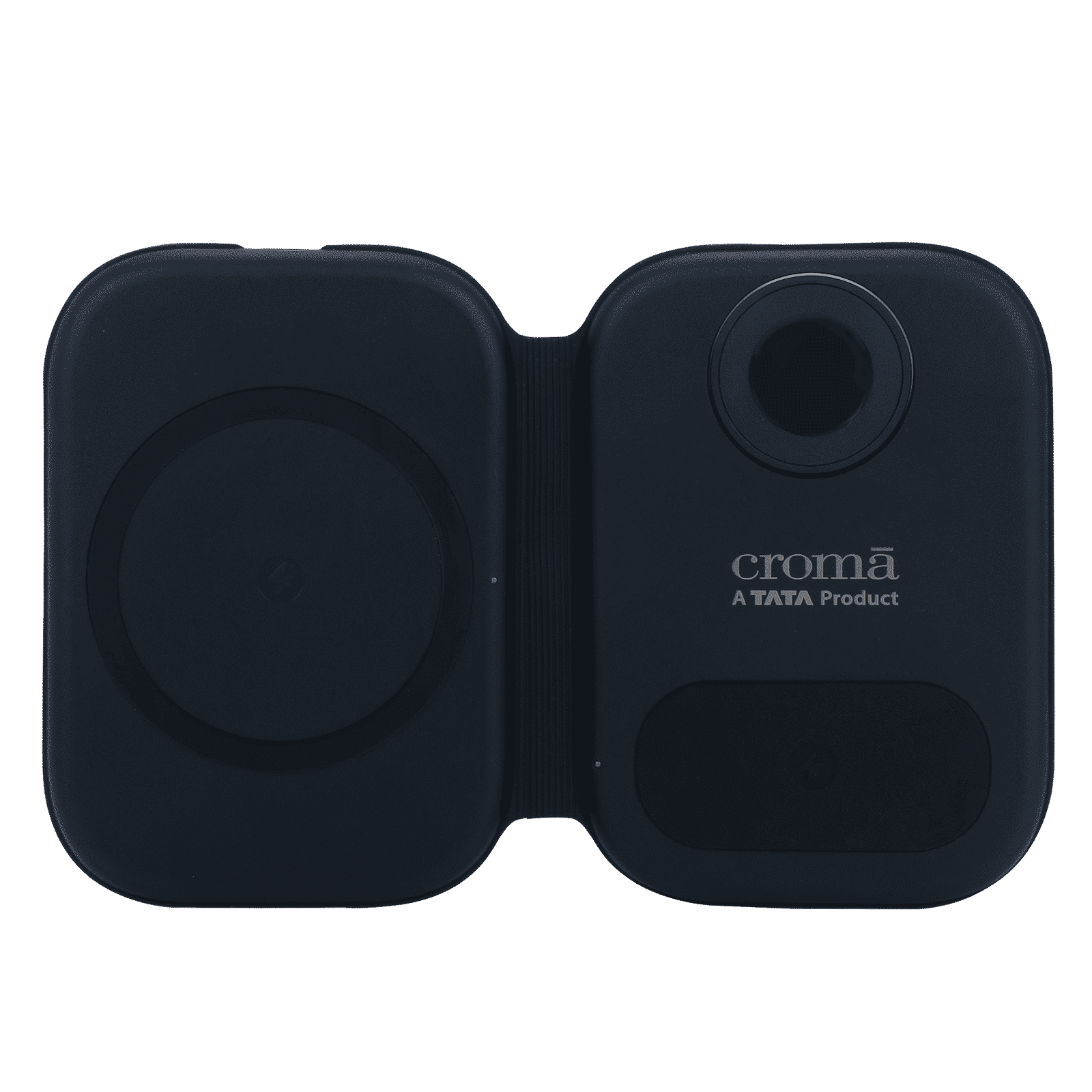 Croma 15W 3-in-1 Wireless Charger for iPhone 14, 14 Pro, 15, 15 Pro, iWatch 4, 5, 6, 7, 8 (Qi Compatible, Foldable Design, Black)_3
