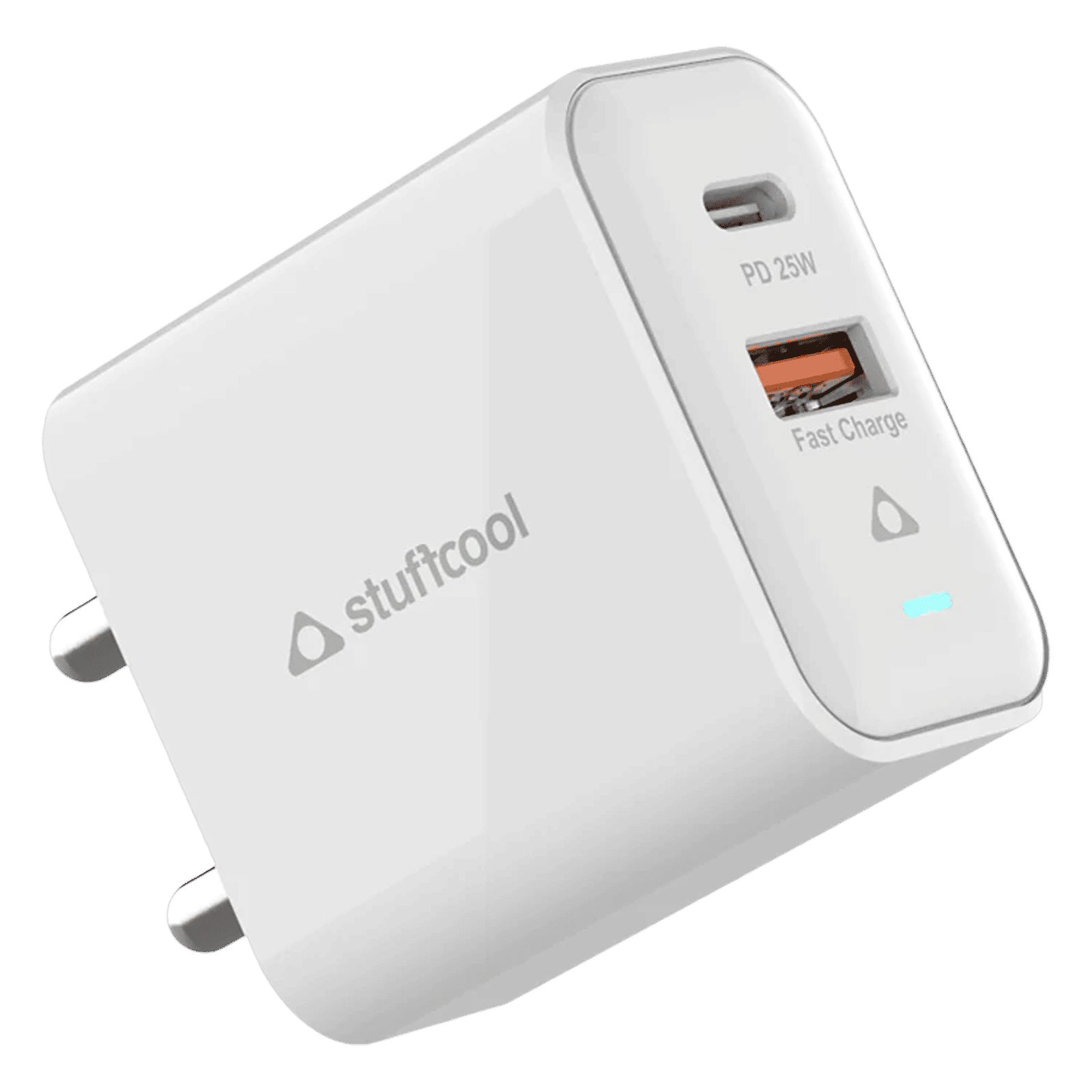 Stuffcool Flow 25W Type A and Type C 2-Port Fast Charger (Adapter Only, BIS Approved, White)_4