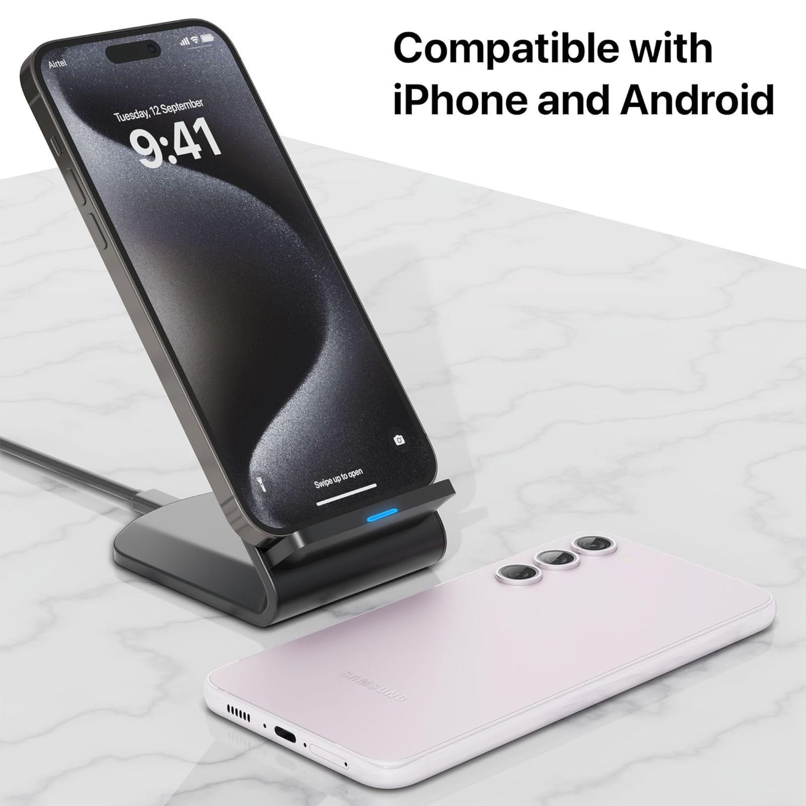 Vaku Luxos Unity II 15W Wireless Charging Stand for iOS, Android (Qi Certified, Dual Viewing Angles, Black) Vaku Luxos Unity II 15W Wireless Charging Stand for iOS, Android (Qi Certified, Dual Viewing Angles, Black)_8