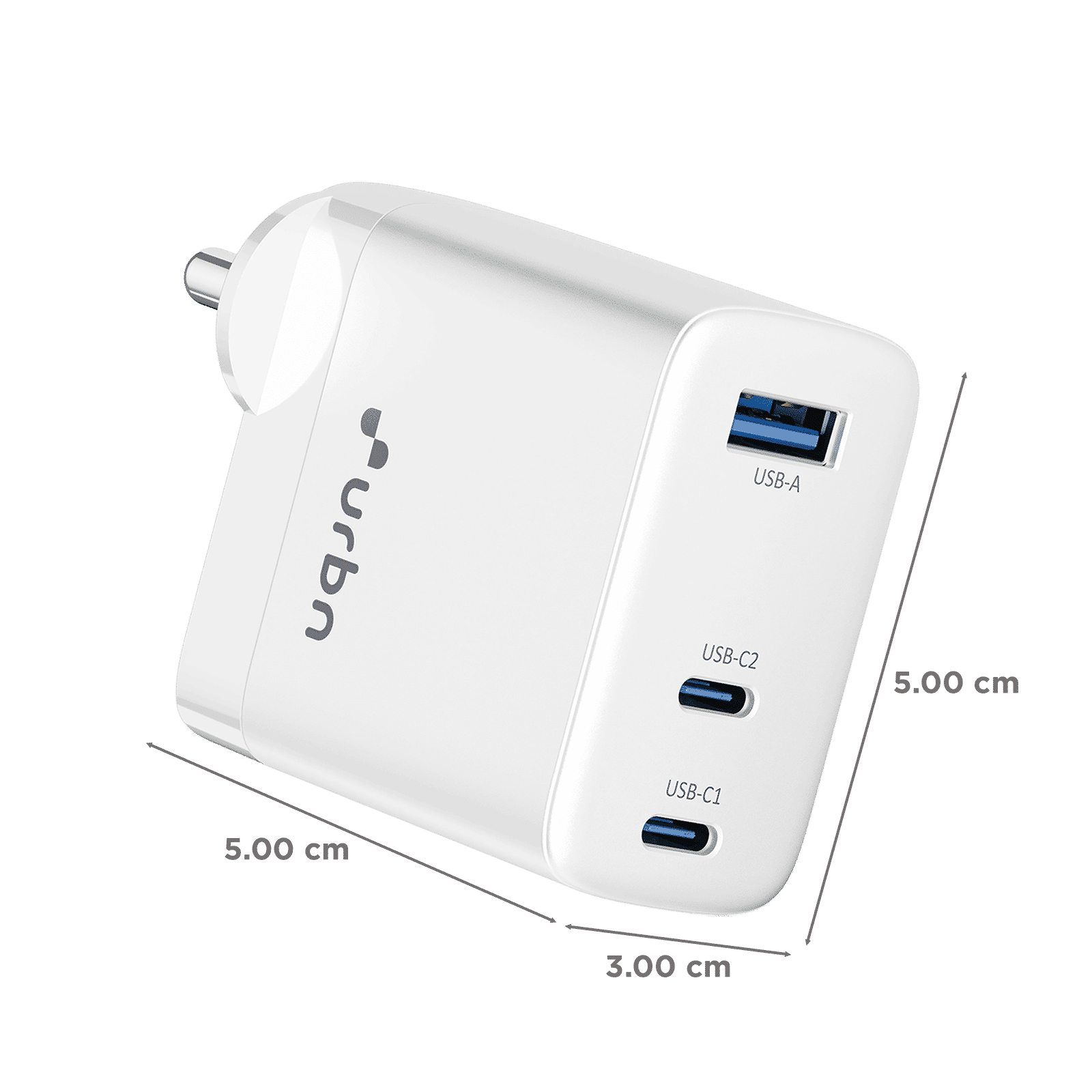 urbn UWA670 67W Type A & Type C 3-Port Fast Charger (Adapter Only, GaN Pro Technology, White)_3