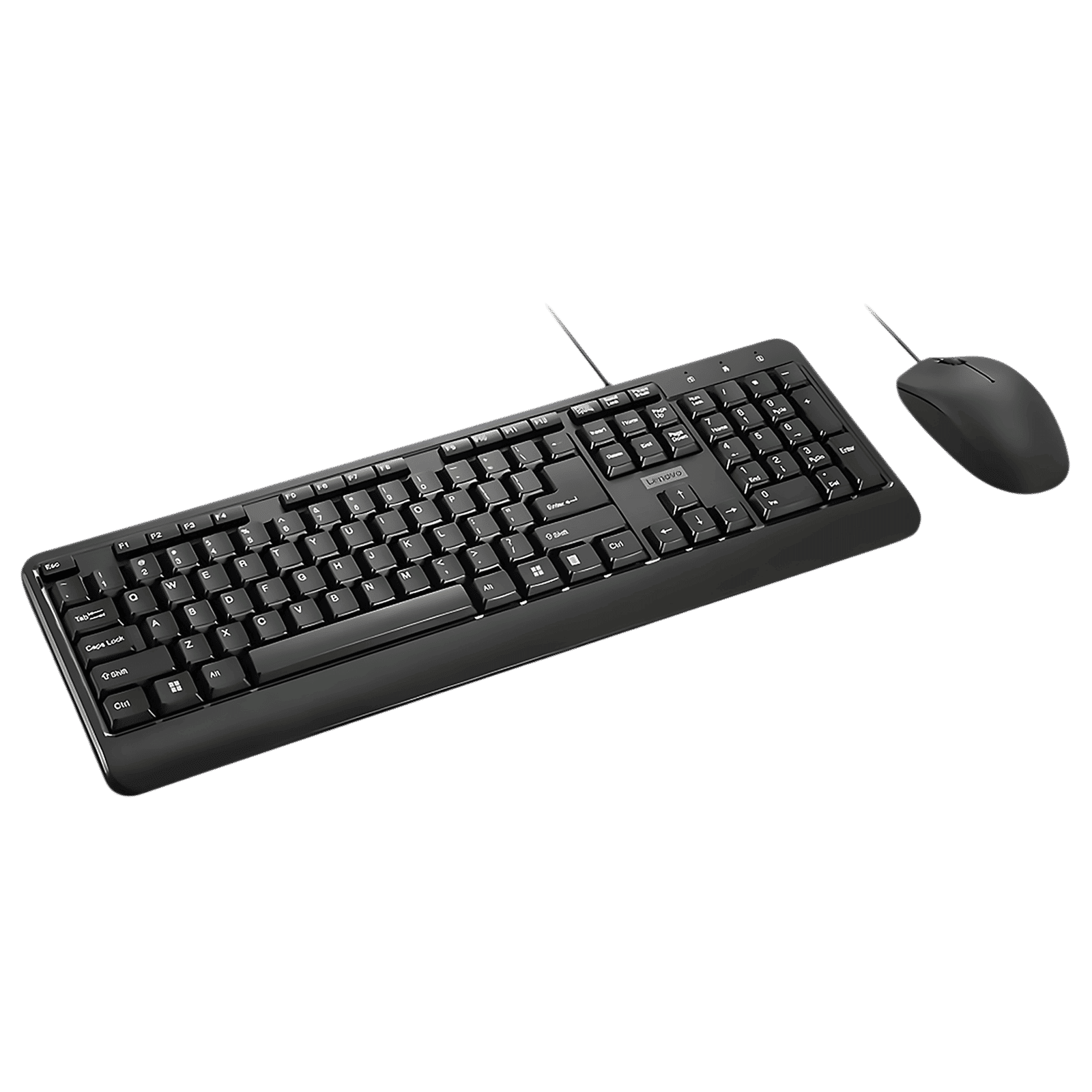 Lenovo 160 Wired Keyboard & Mouse Combo (104 Keys, 1600 DPI, LED Indicators, Black)_3