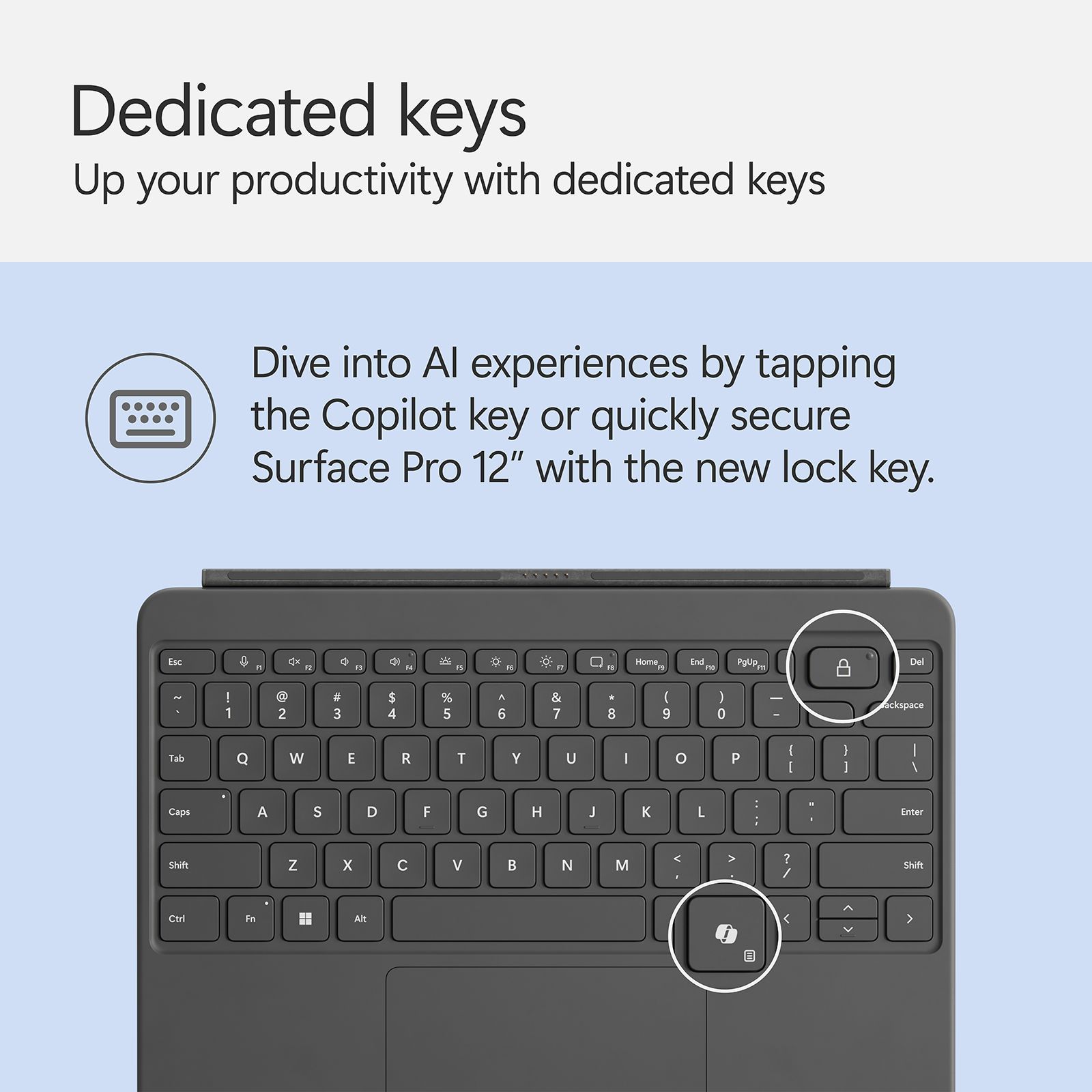Microsoft Detachable Magnetic Keyboard for Surface Pro 12 Inch with Touchpad (Compact, Slate)_2