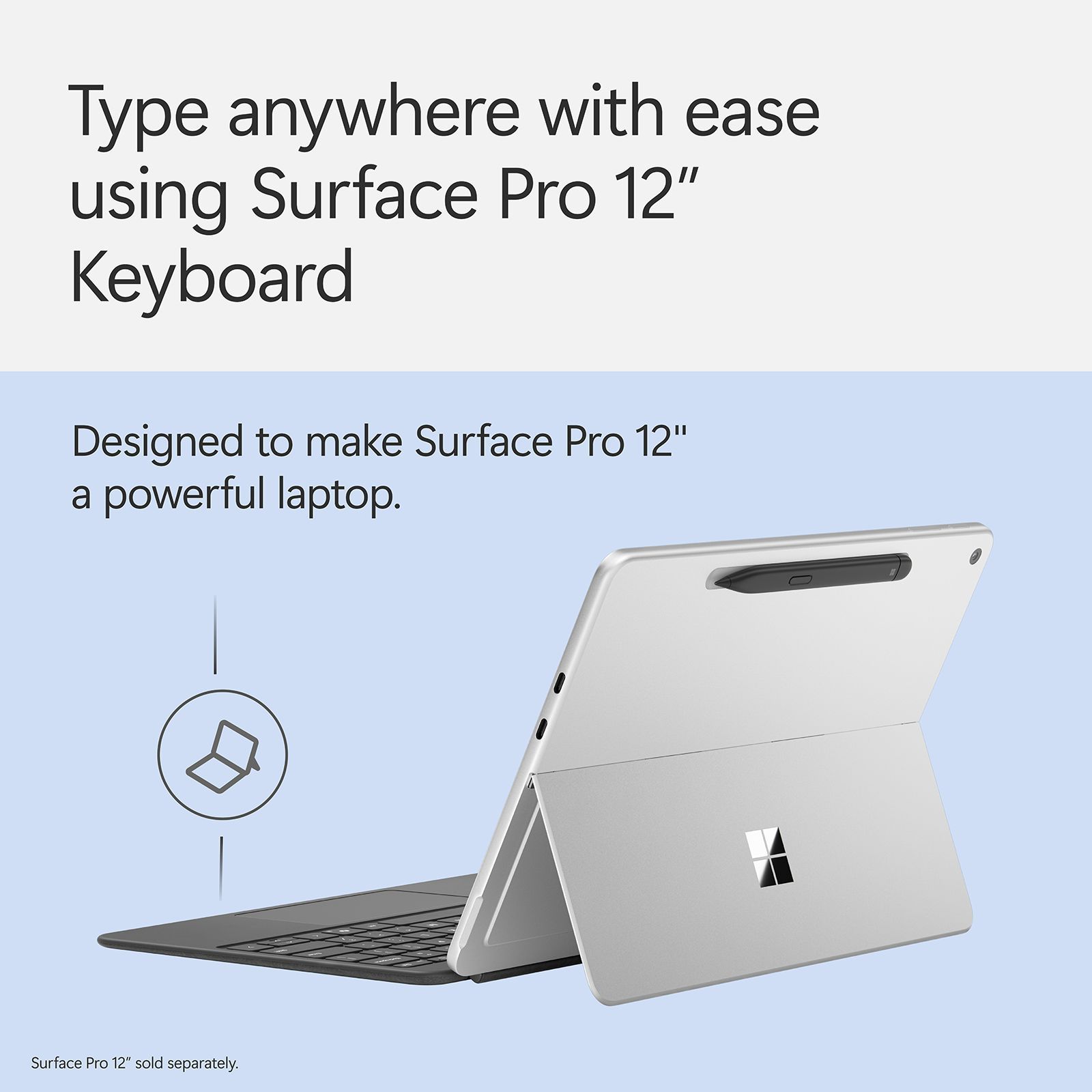 Microsoft Detachable Magnetic Keyboard for Surface Pro 12 Inch with Touchpad (Compact, Slate)_4