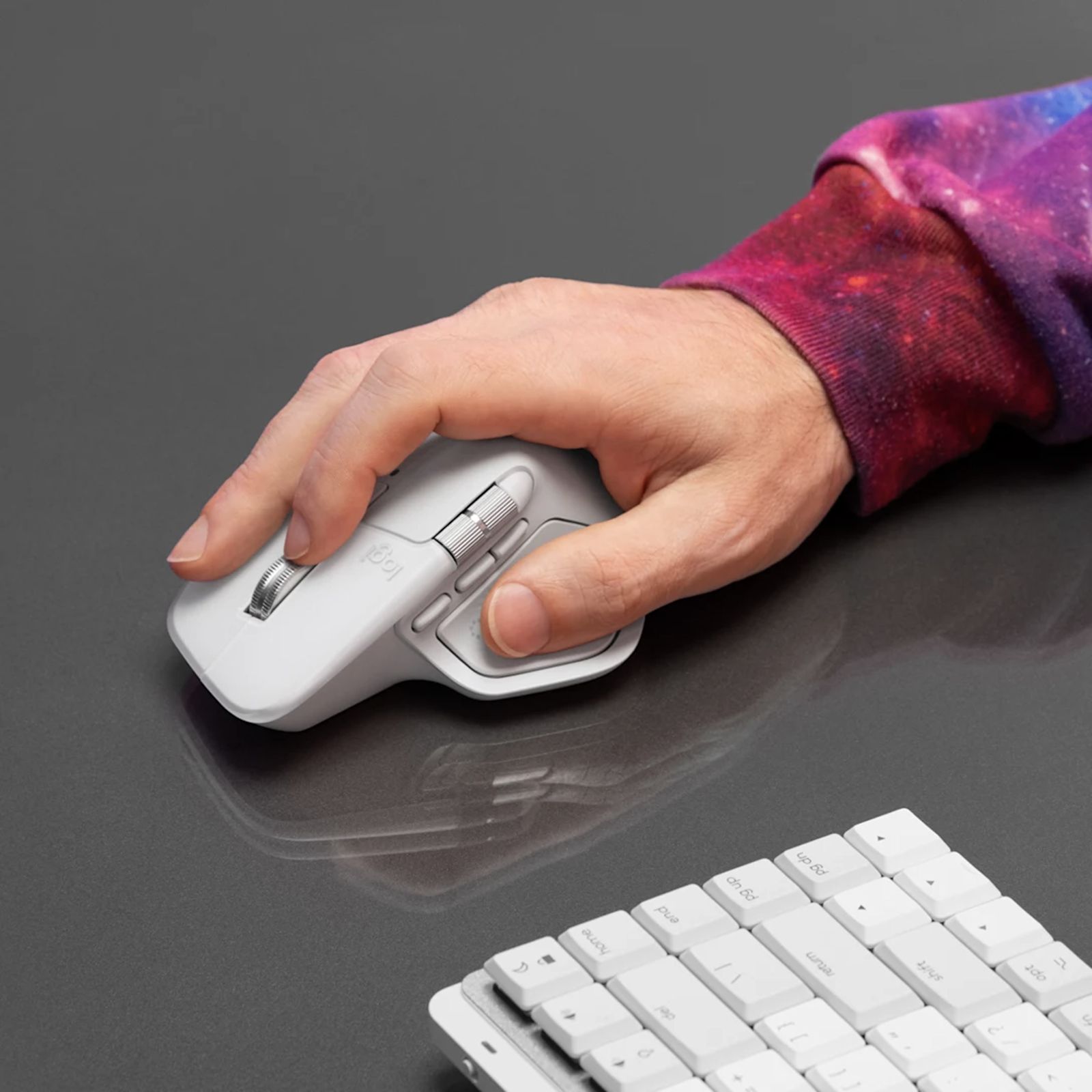 Logitech MX Master 4 Rechargeable Bluetooth 5.1 Wireless Optical Performance Mouse with Thumb Wheel (8000 DPI Adjustable, MagSpeed Scroll Wheel, Pale Grey) Logitech MX Master 4 Rechargeable Bluetooth 5.1 Wireless Optical Performance Mouse with Thumb Wheel (8000 DPI Adjustable, MagSpeed Scroll Wheel, Pale Grey)_9