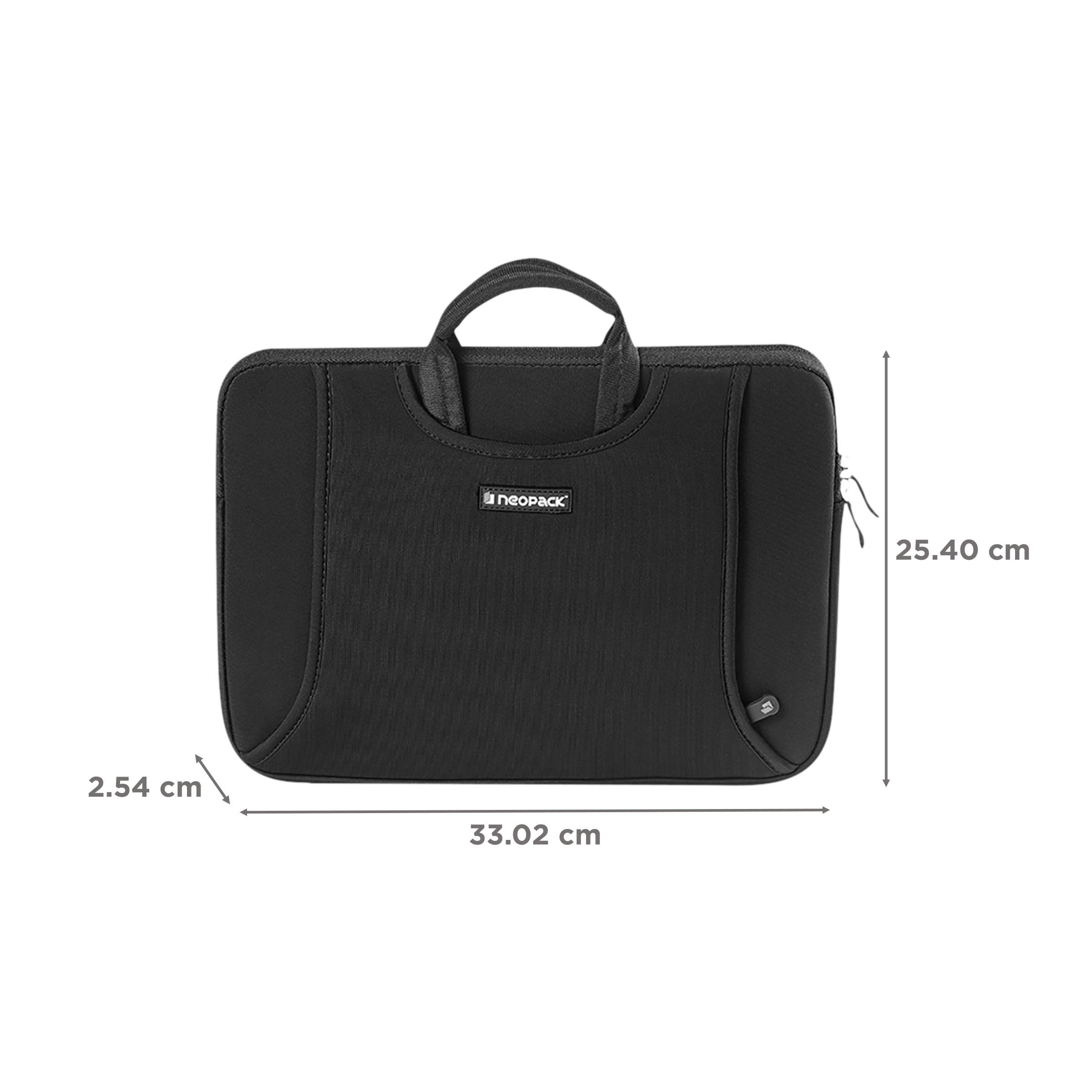 neopack Lycra Fabric, Neoprene Laptop Sleeve for 13.3 & 14.2 Inch Laptop (Water Resistant, Black)_2