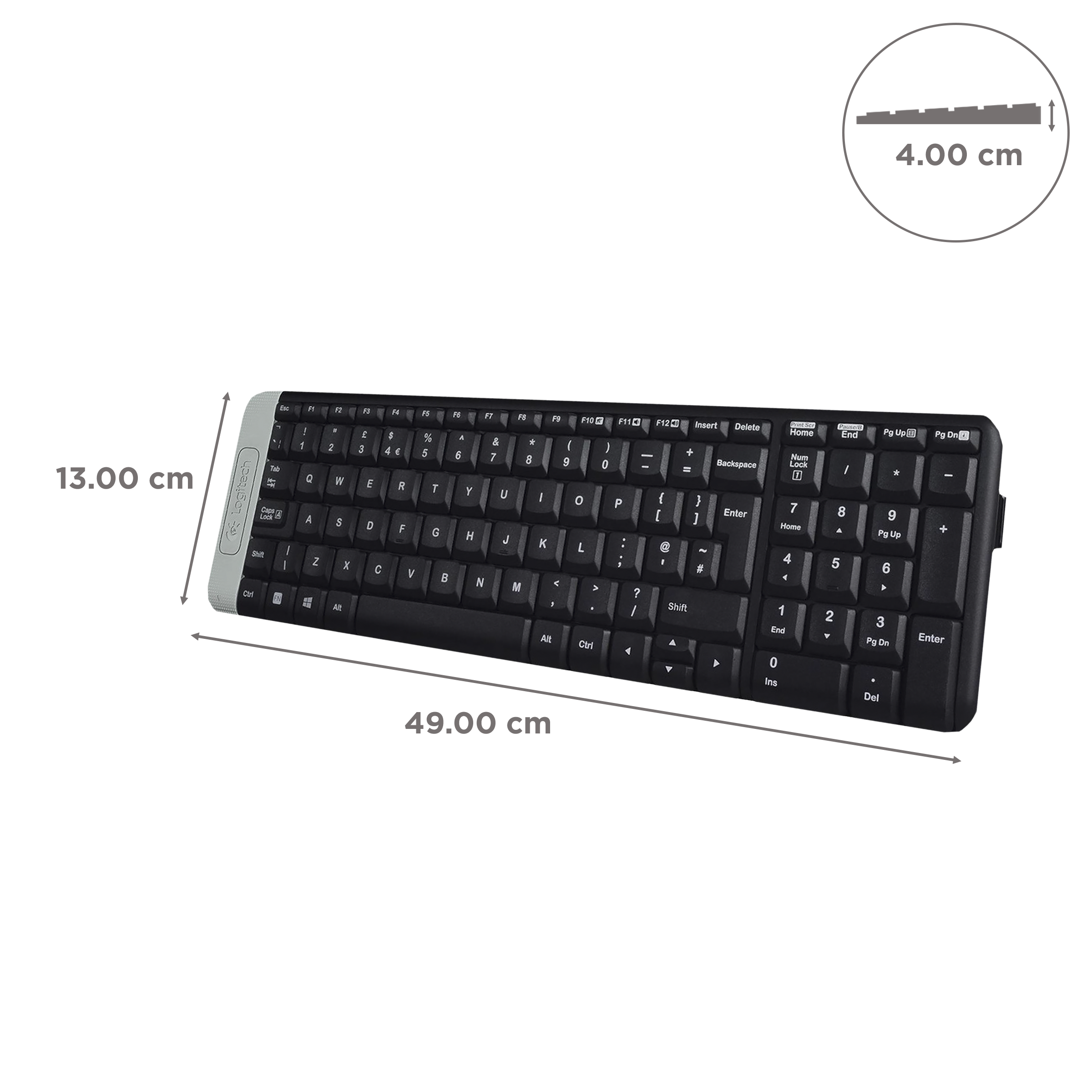 logitech K230 2.4GHz Wireless Keyboard with Number Pad (128 Bits AES Encryption, Black)_3