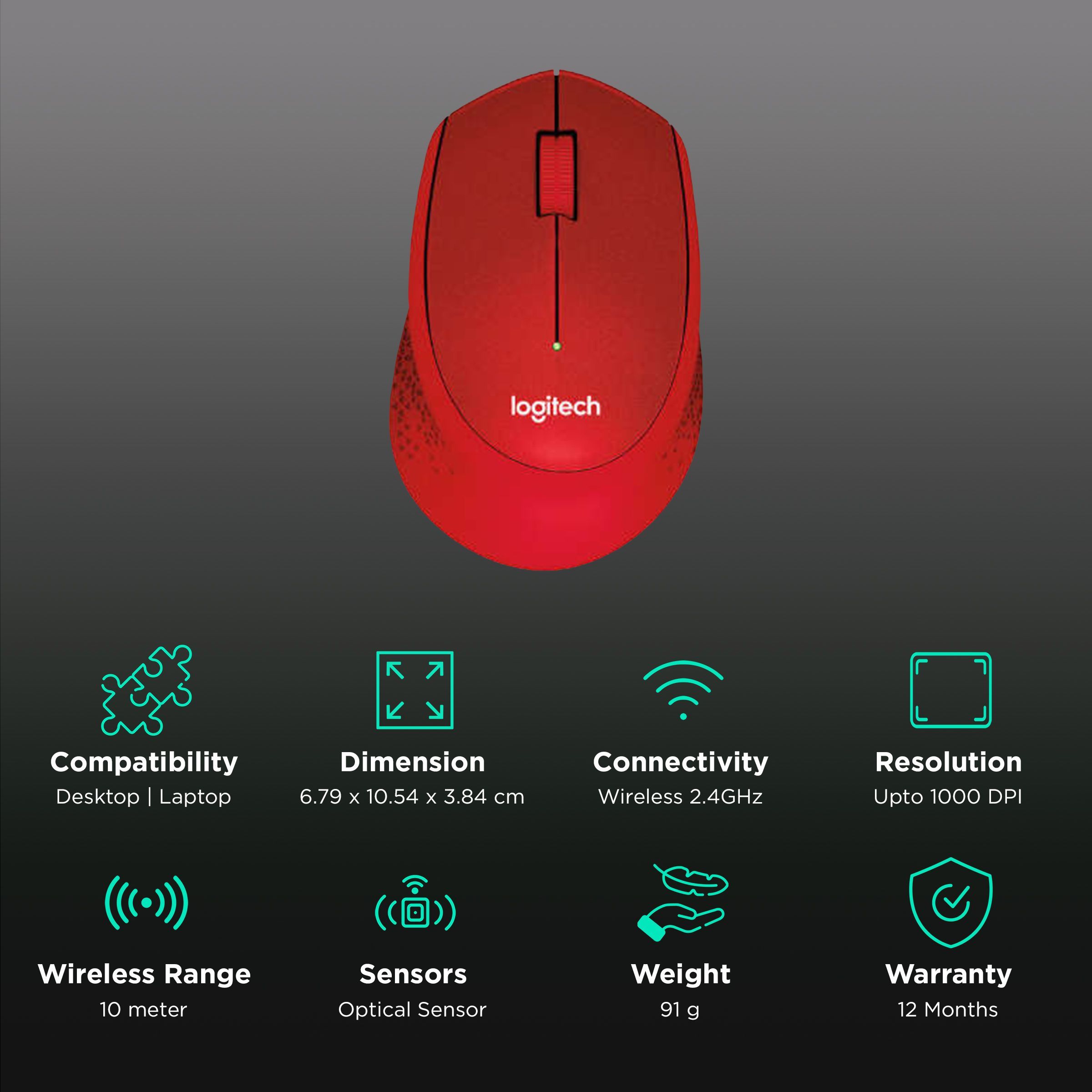 logitech M331 Plus Wireless Optical Mouse with Silent Click Buttons (1000 DPI, Plug & Play, Red) logitech M331 Plus Wireless Optical Mouse with Silent Click Buttons (1000 DPI, Plug & Play, Red)_2