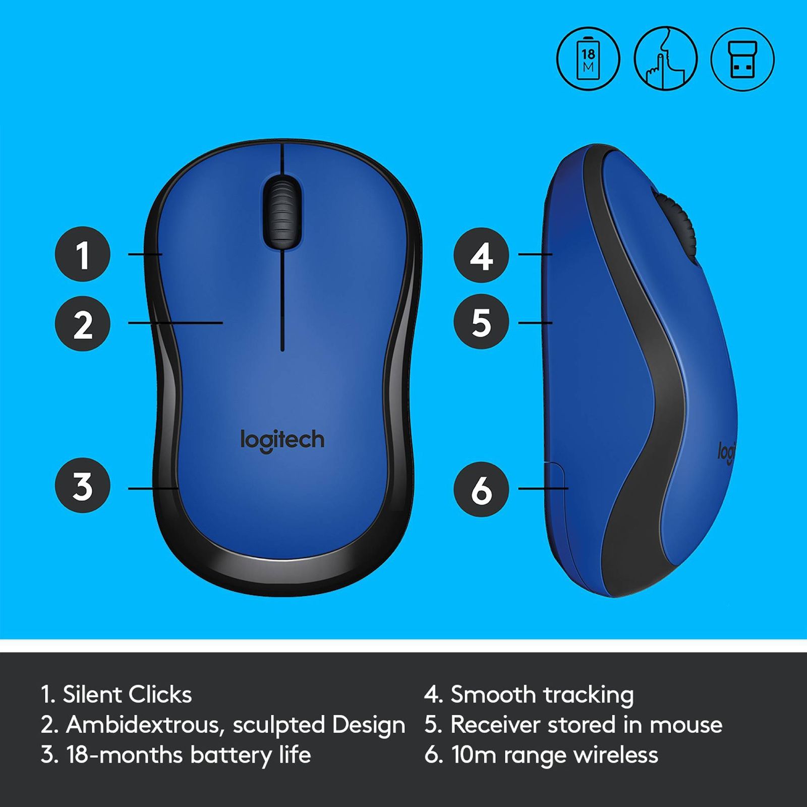 logitech M221 Wireless Optical Mouse with Silent Click Buttons (1000 DPI, Ambidextrous Design, Black)_14