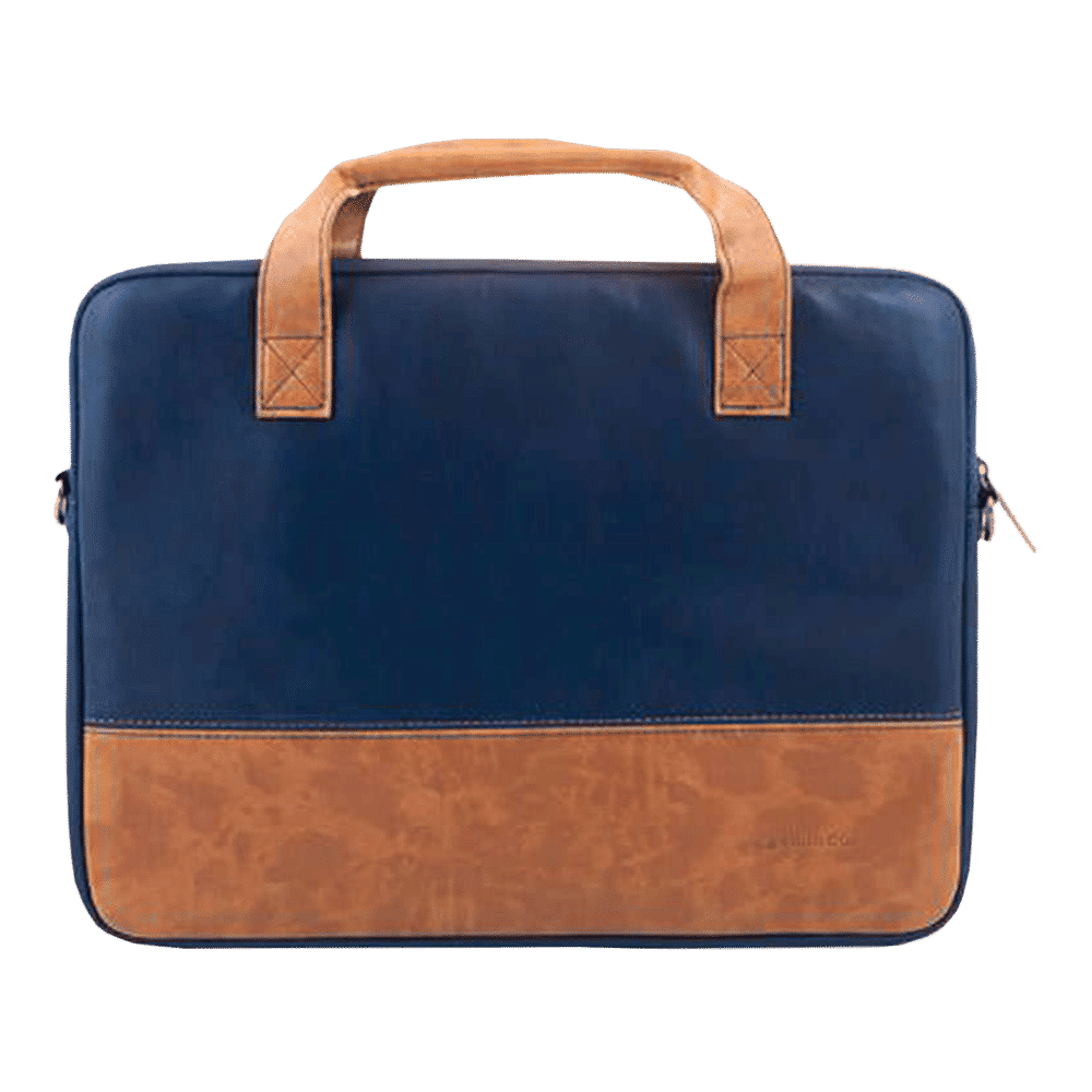 stuffcool Lush Faux Leather Laptop Sling Bag for 14 Inch Laptop (Detachable & Adjustable Shoulder Strap, Blue/Brown) stuffcool Lush Faux Leather Laptop Sling Bag for 14 Inch Laptop (Detachable & Adjustable Shoulder Strap, Blue/Brown)_7