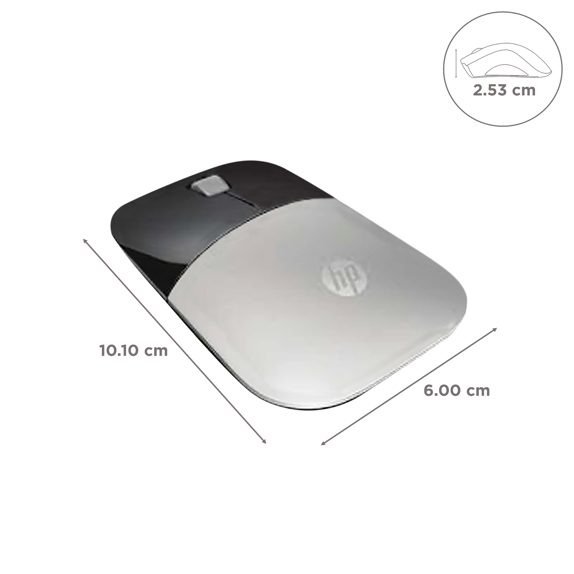 HP Z3700 Bluetooth & 2.4GHz Wireless Optical Mouse (1200 DPI, Sleek Design, Silver & Black)_3