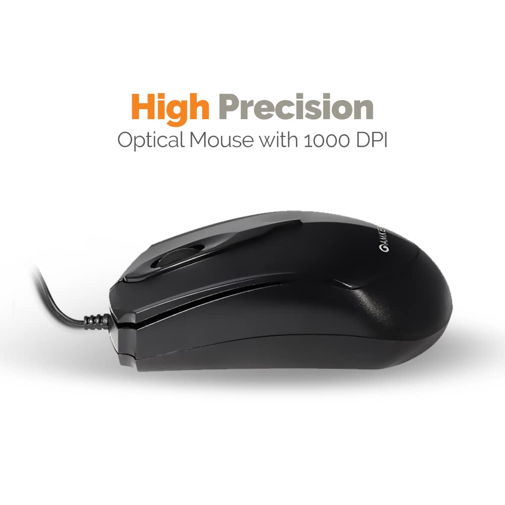 AMKETTE Xcite Pro Wired Keyboard & Mouse Combo (1000 DPI, Spill Resistant, Black)_5