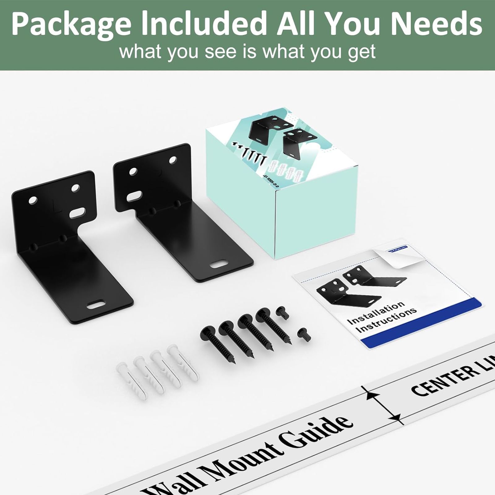 BOSE Speakers Wall Bracket Kit (WB-300, Black)_11