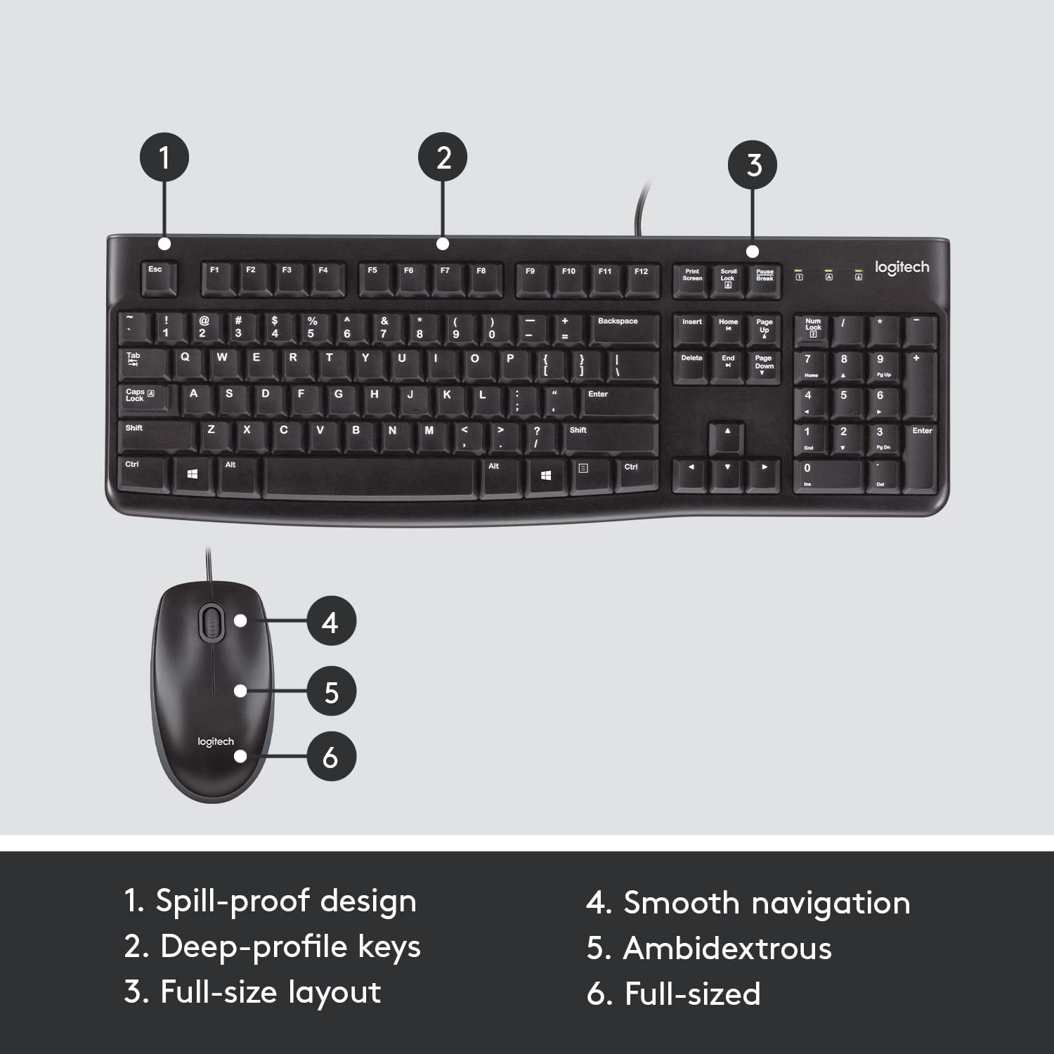 logitech MK120 Wired Keyboard & Mouse Combo (1000 DPI, Spill Resistant, Black) logitech MK120 Wired Keyboard & Mouse Combo (1000 DPI, Spill Resistant, Black)_7