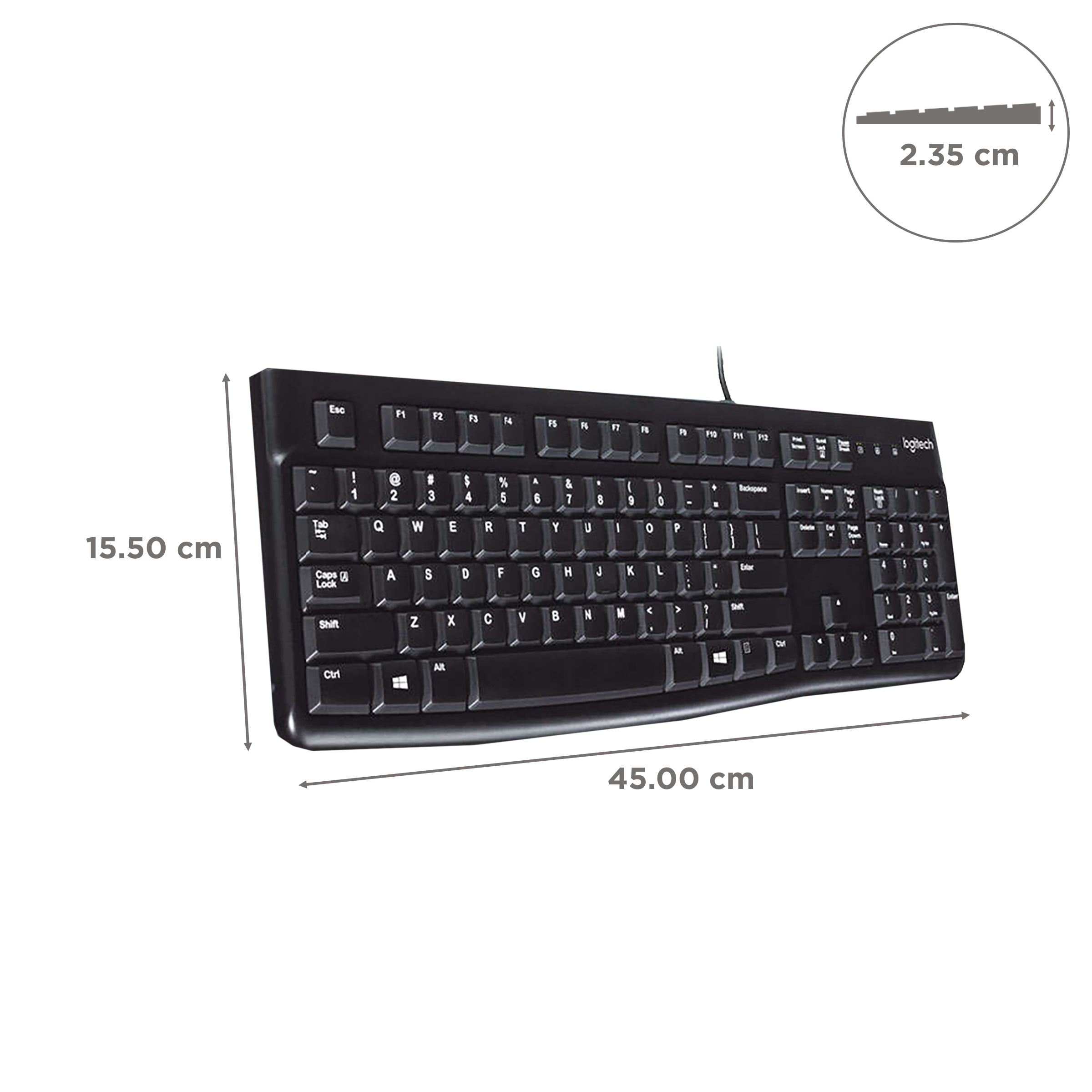 logitech K120 Wired Keyboard with Number Pad (Spill Resistant, Black)_3